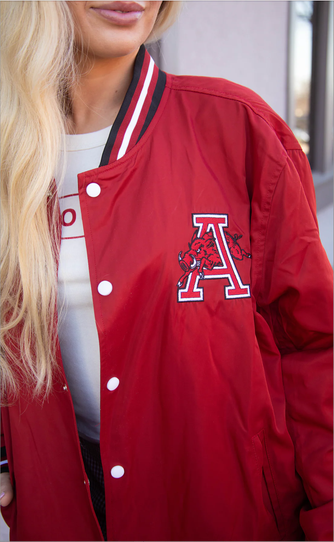 arkansas bomber jacket - razorback red - Image 3