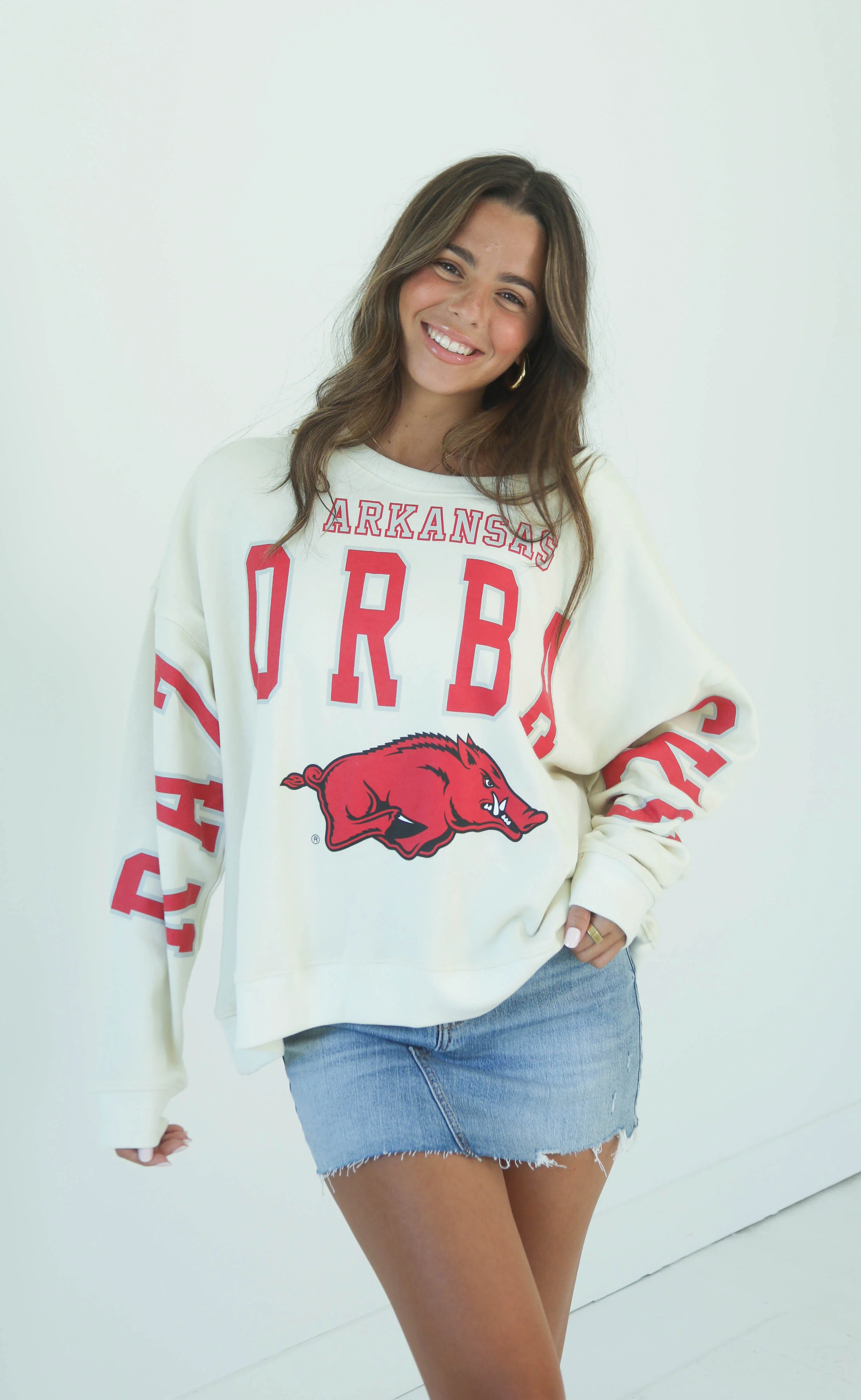 arkansas razorbacks classic boxy crewneck - Image 3