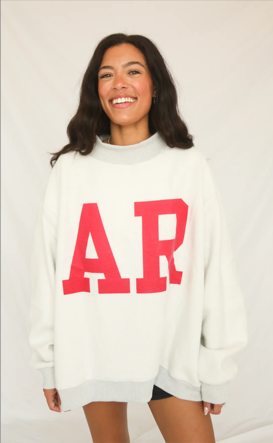 arkansas reversible mock neck sweatshirt - grey - Image 2