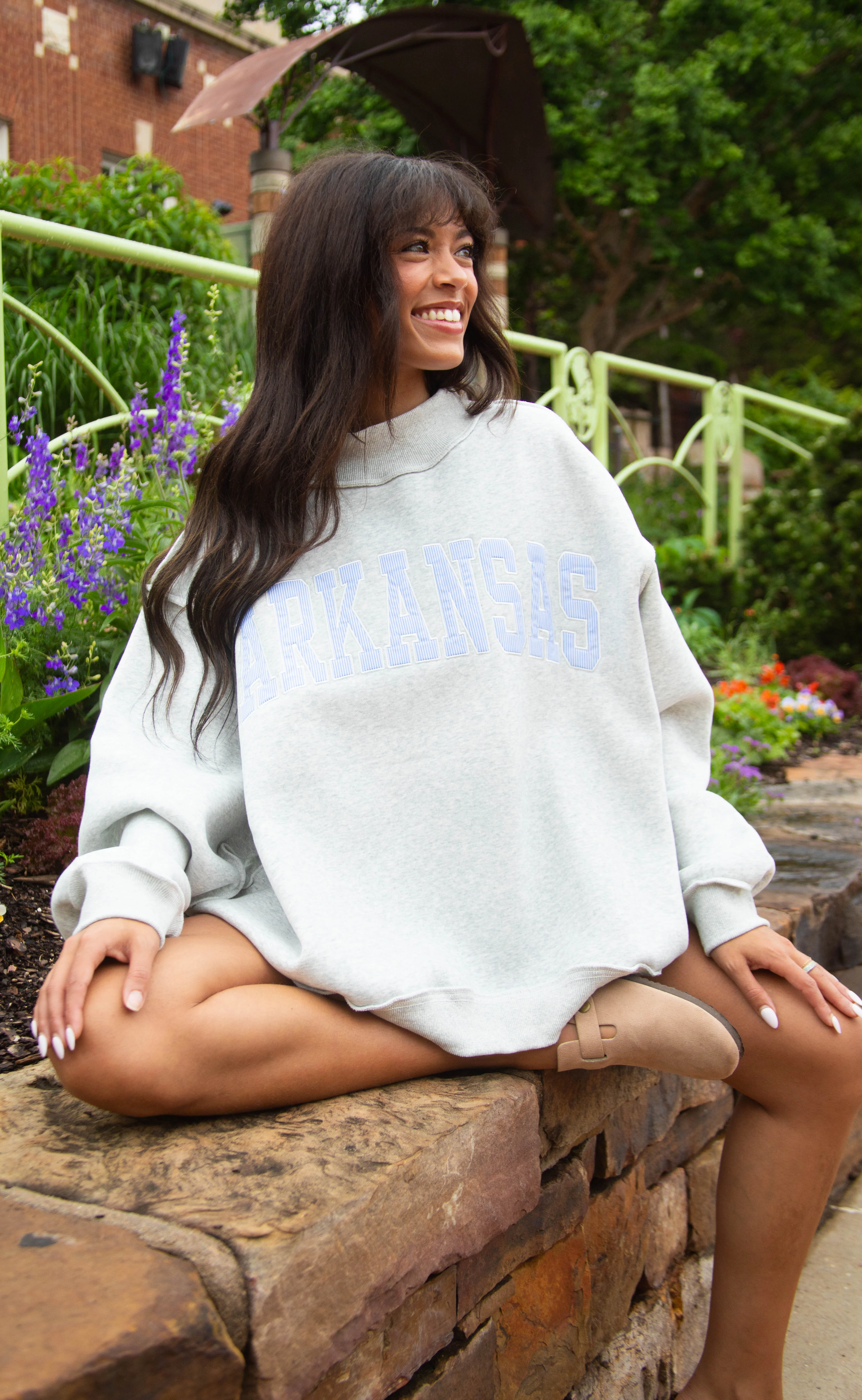 arkansas stripe mockneck - blue stripe