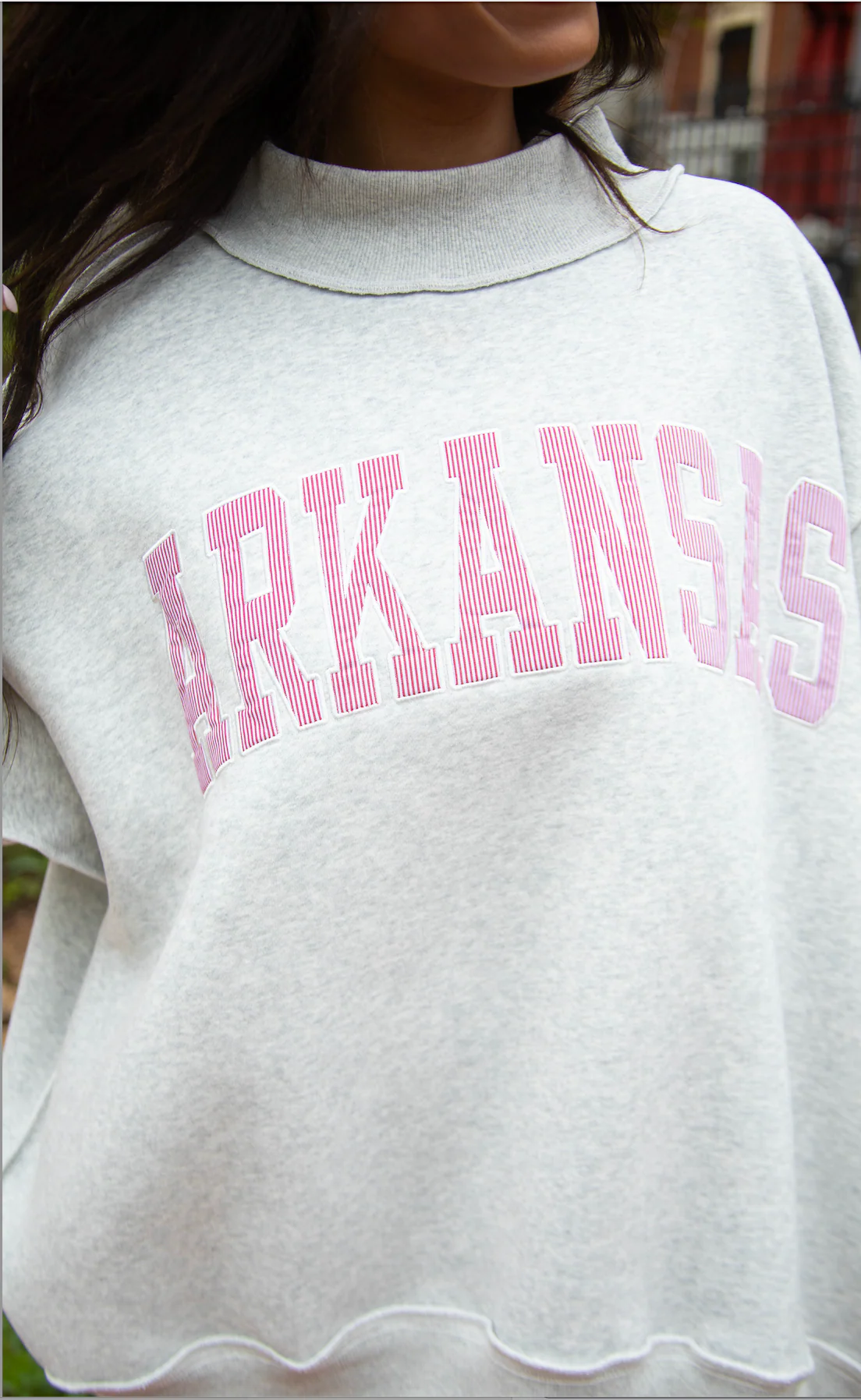 arkansas stripe mockneck - crimson stripe - Image 3