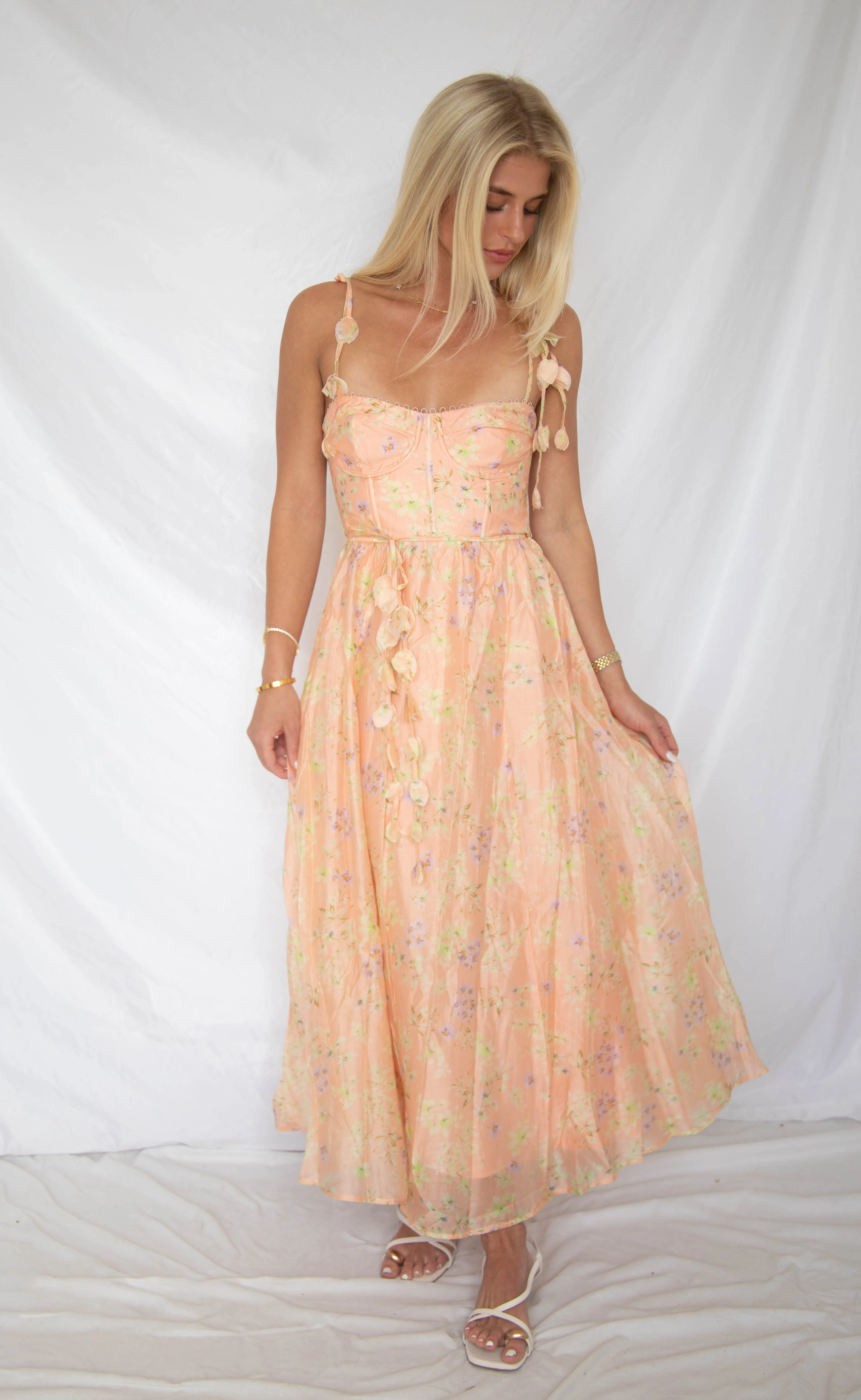 astr: halcyon dress - peach floral - Image 2