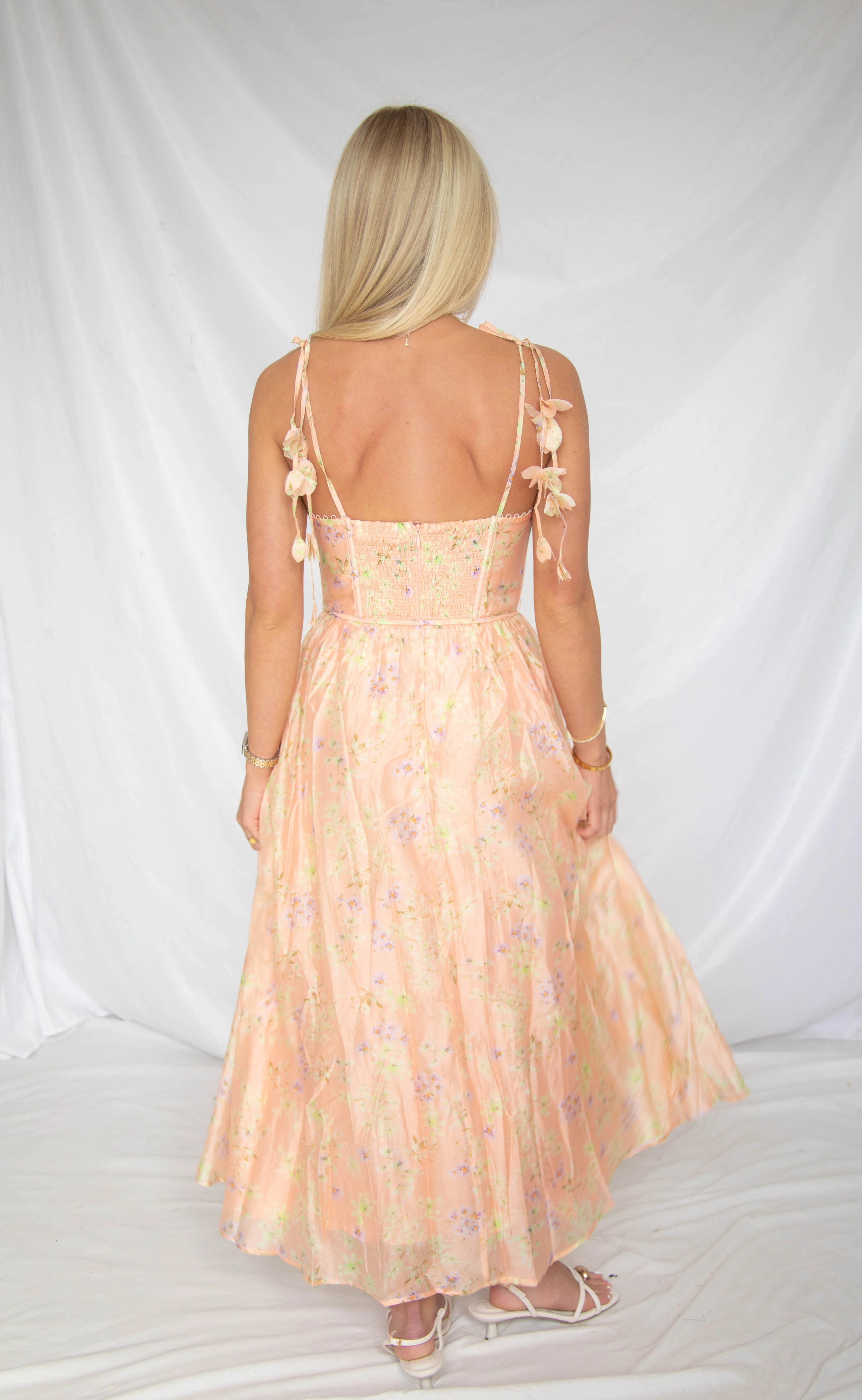 astr: halcyon dress - peach floral - Image 4