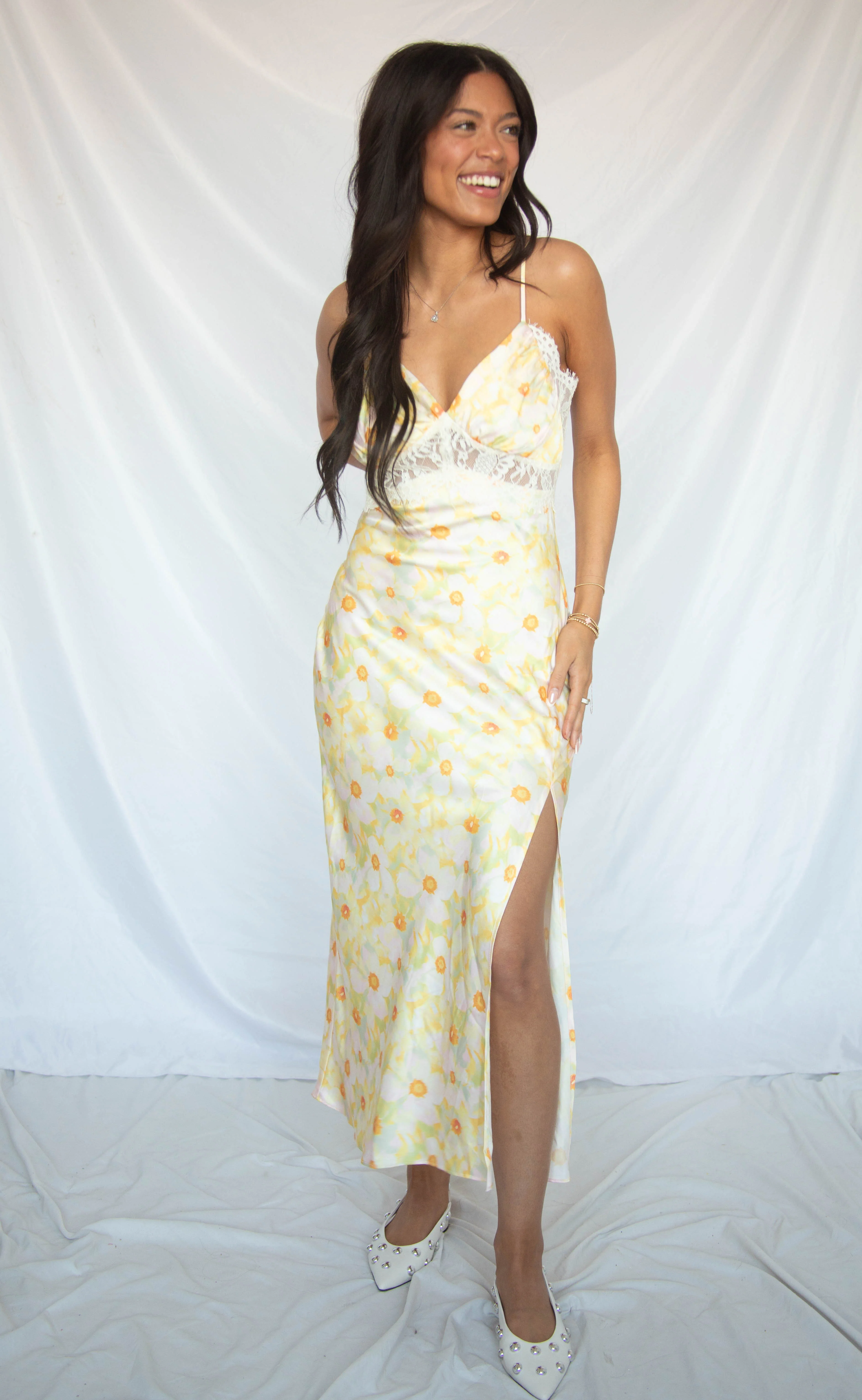 astr: ivanna dress - yellow green floral - Image 3
