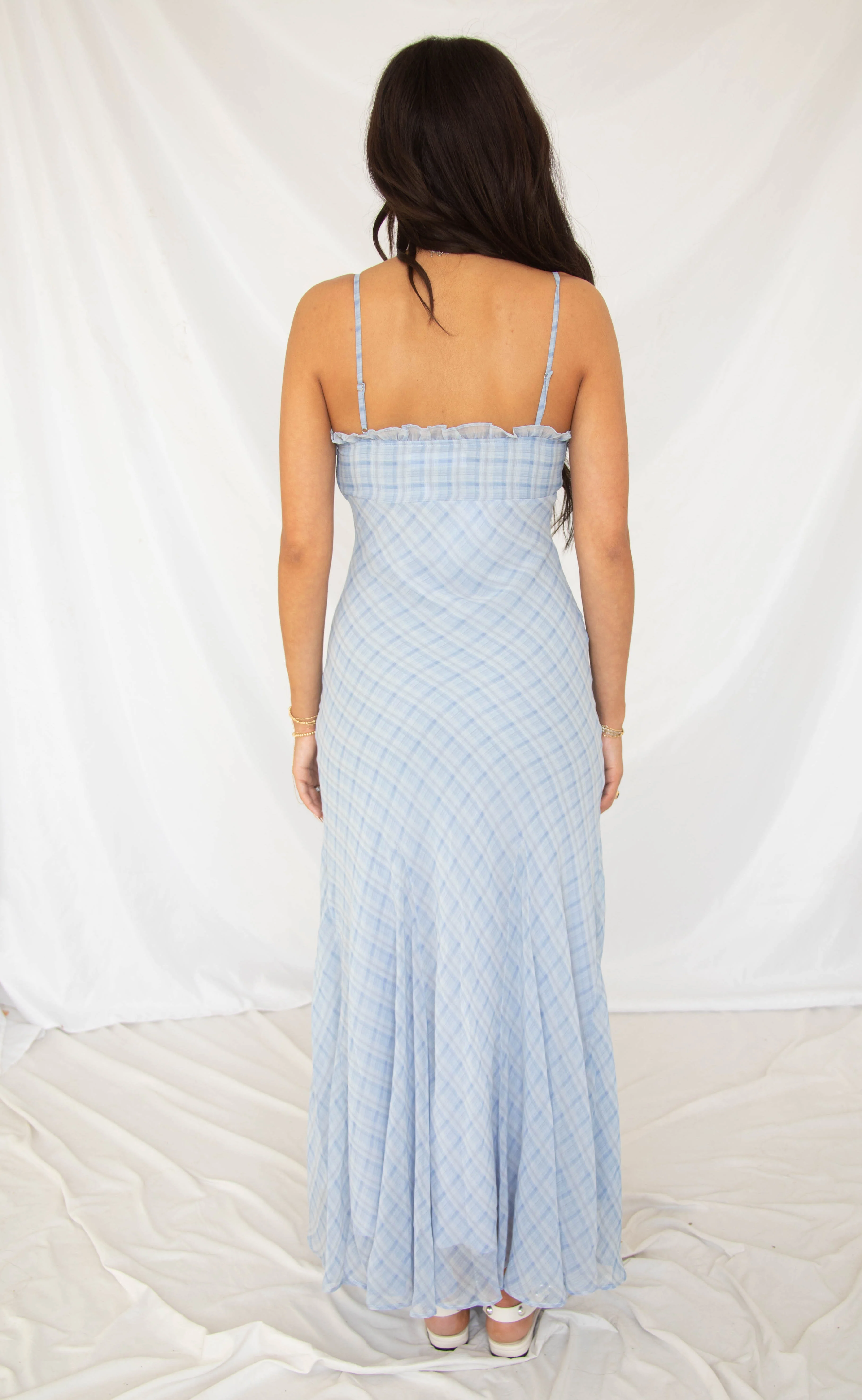 astr: maeryn dress - blue plaid - Image 3