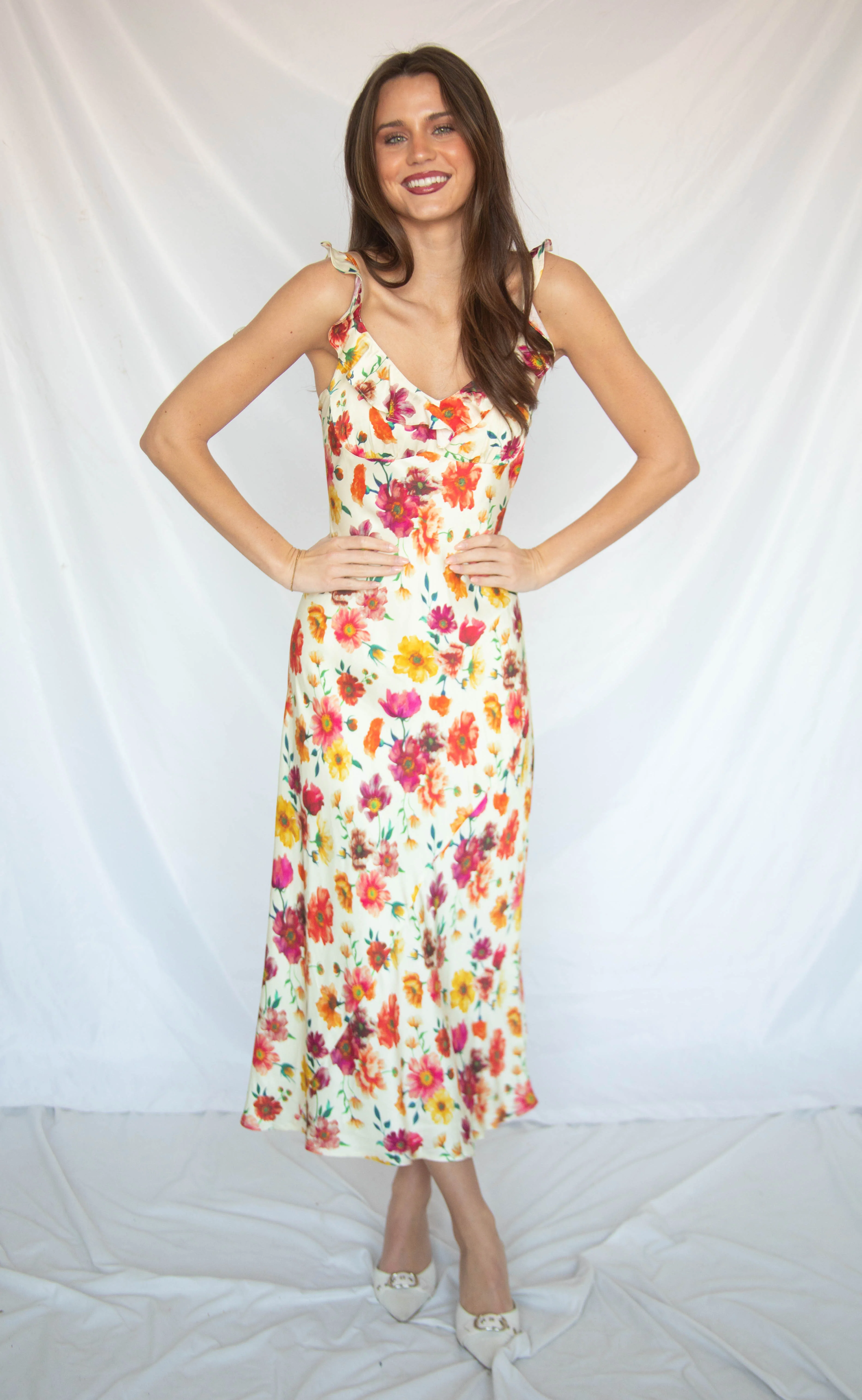 astr: zoie dress - cream multi floral - Image 2