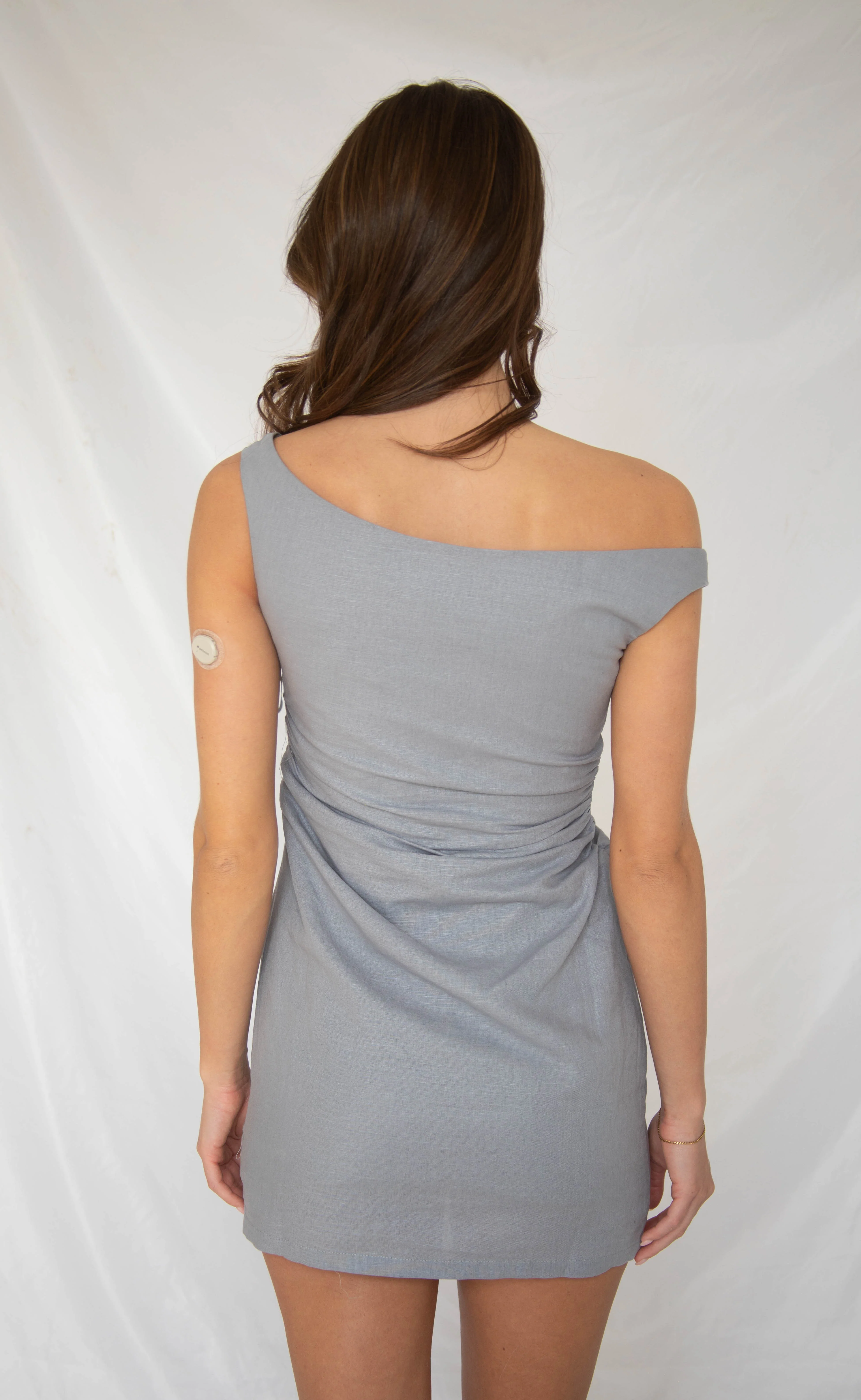 be there by now linen mini dress - blue - Image 3