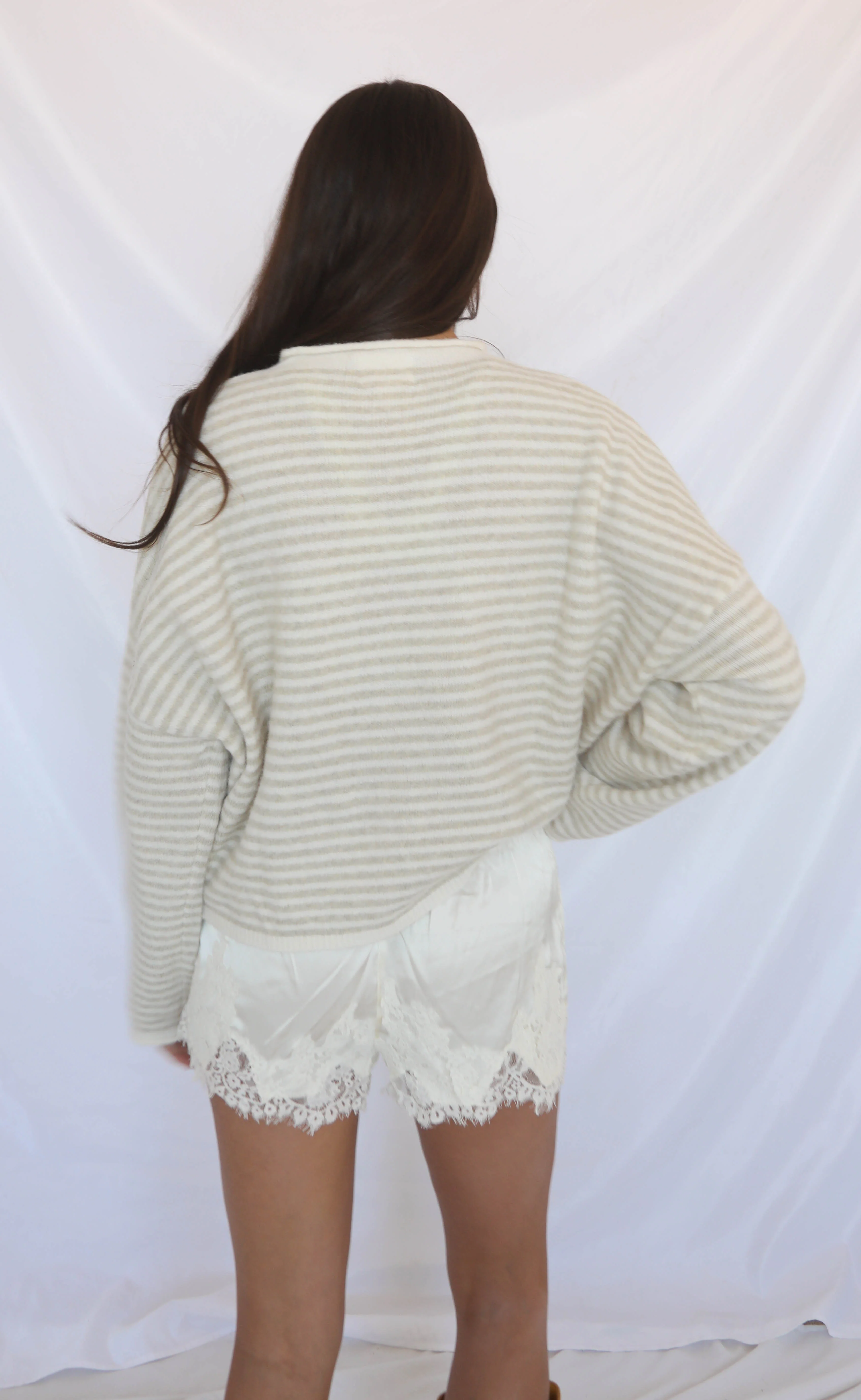 beat of your heart cardigan - cream stripe - Image 3