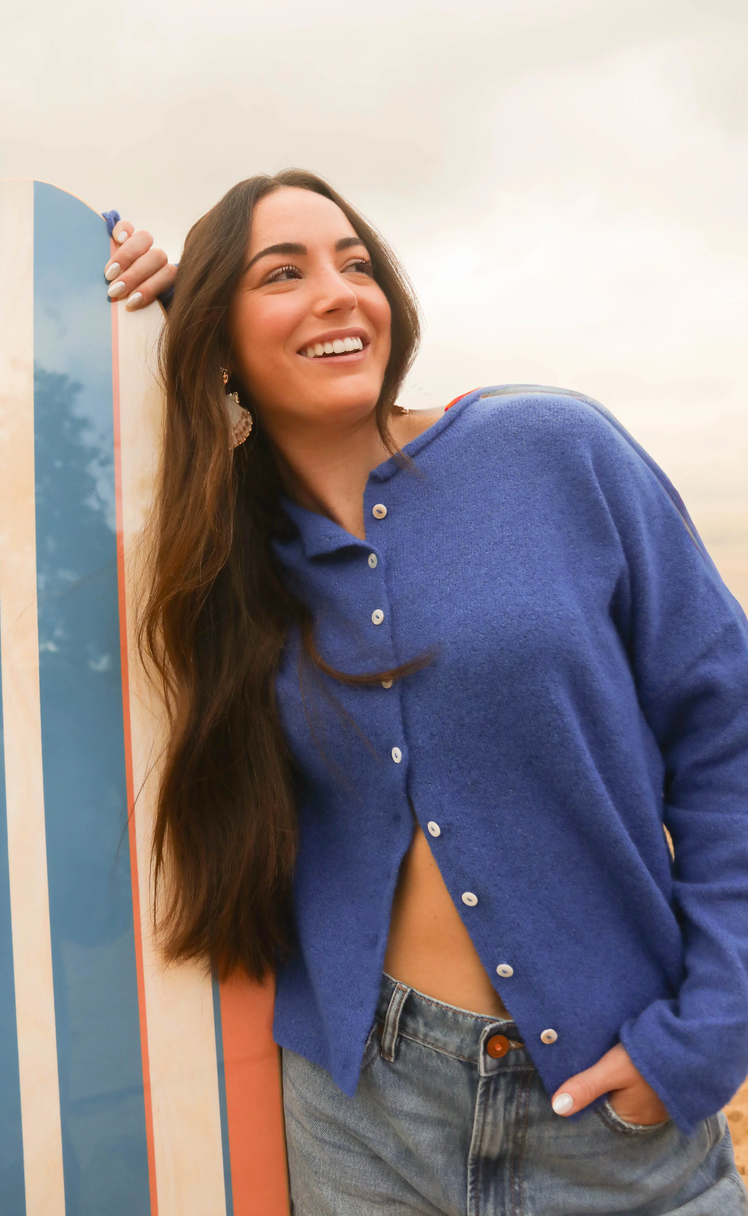 beat of your heart cardigan - royal blue
