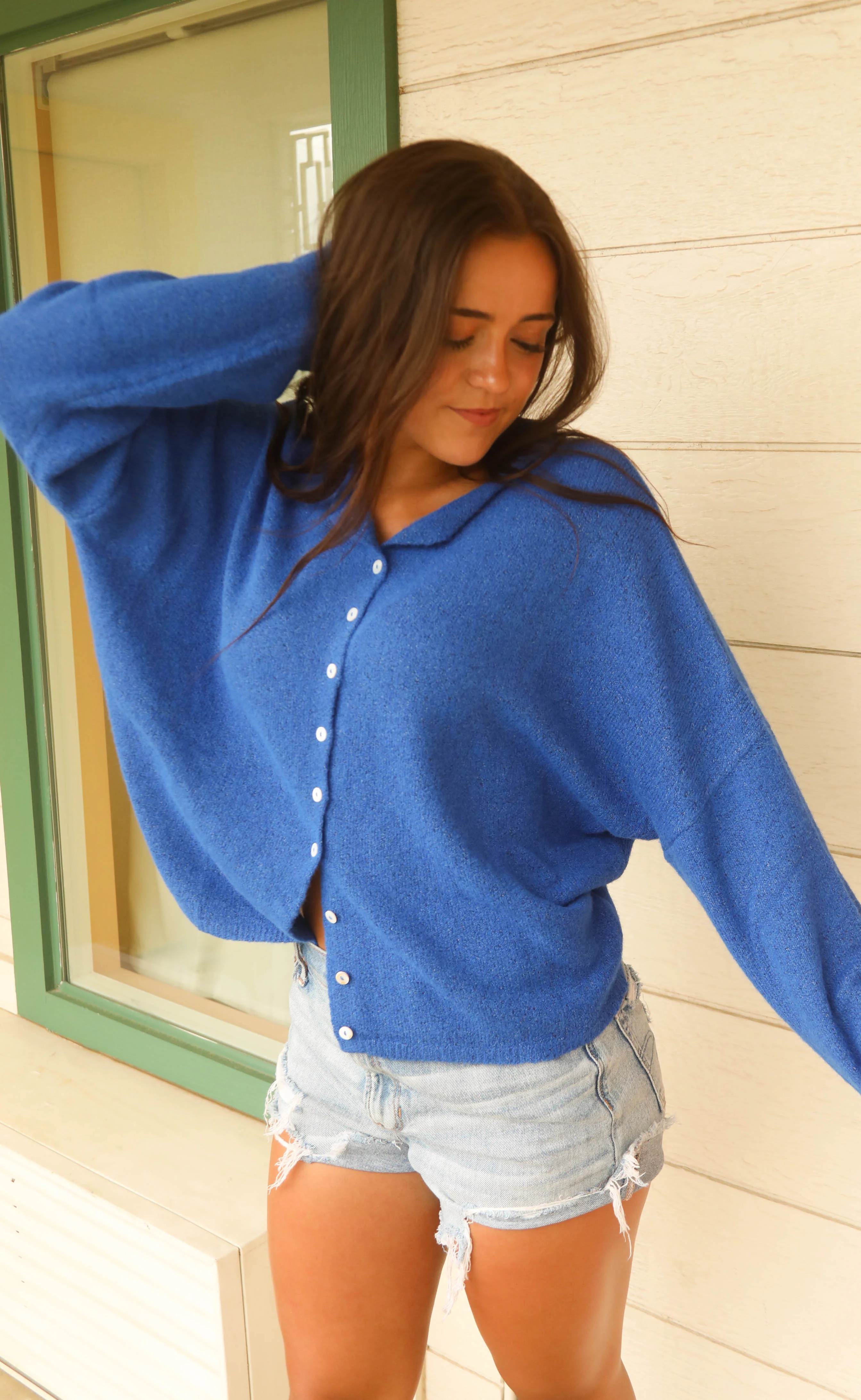 beat of your heart cardigan - royal blue - Image 2