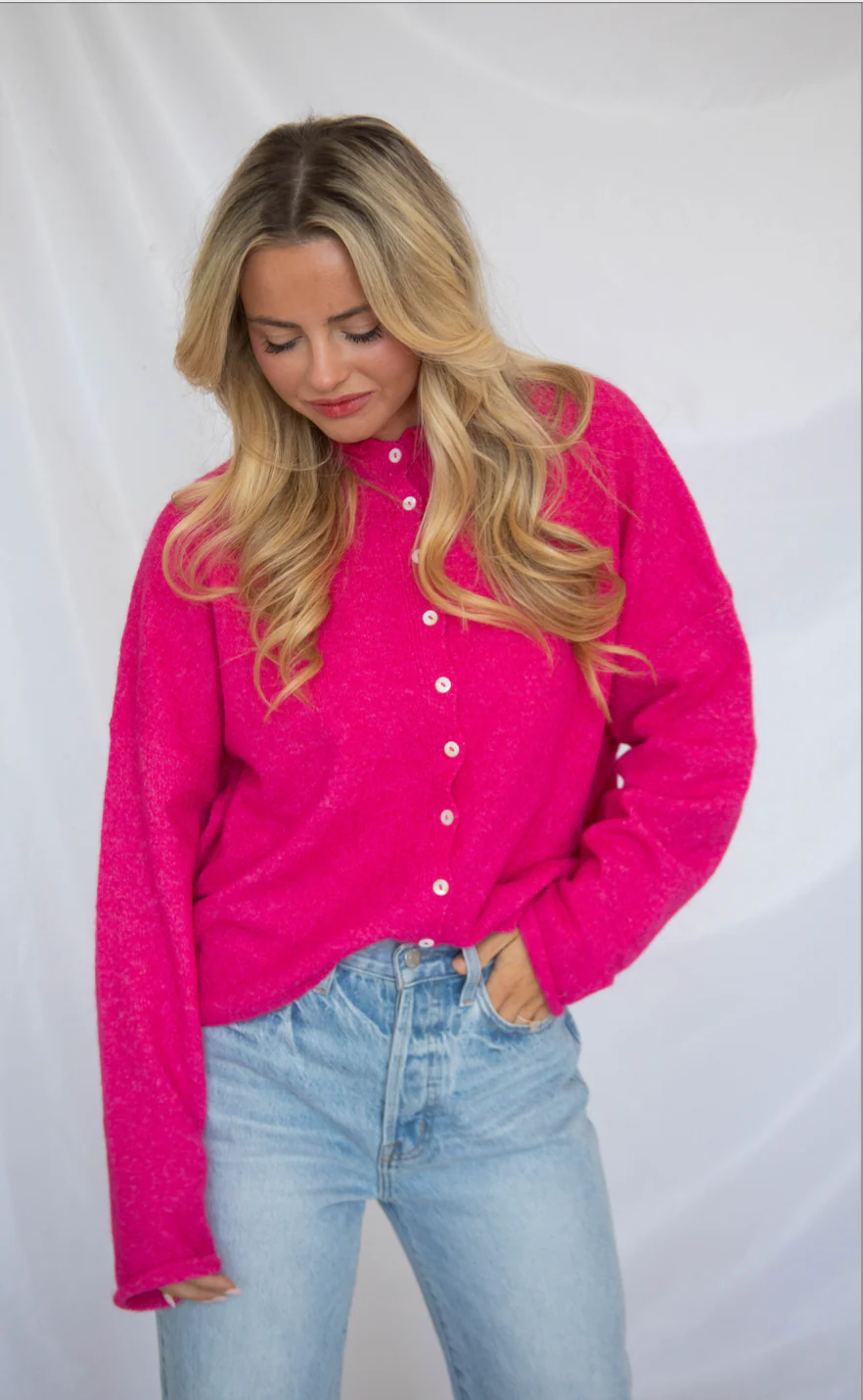 beat of your heart cardigan - fuchsia - Image 2