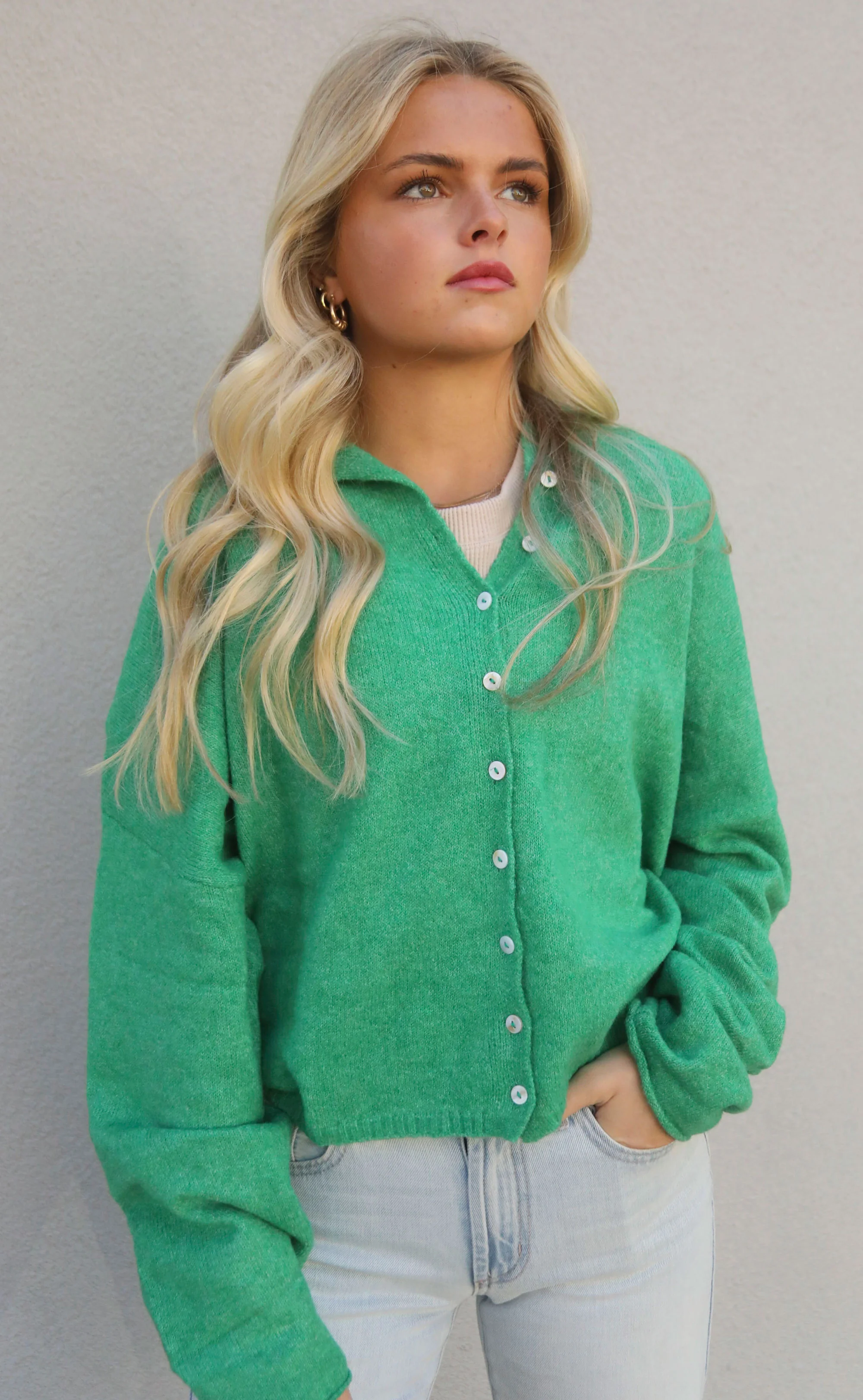 beat of your heart cardigan - green - Image 2