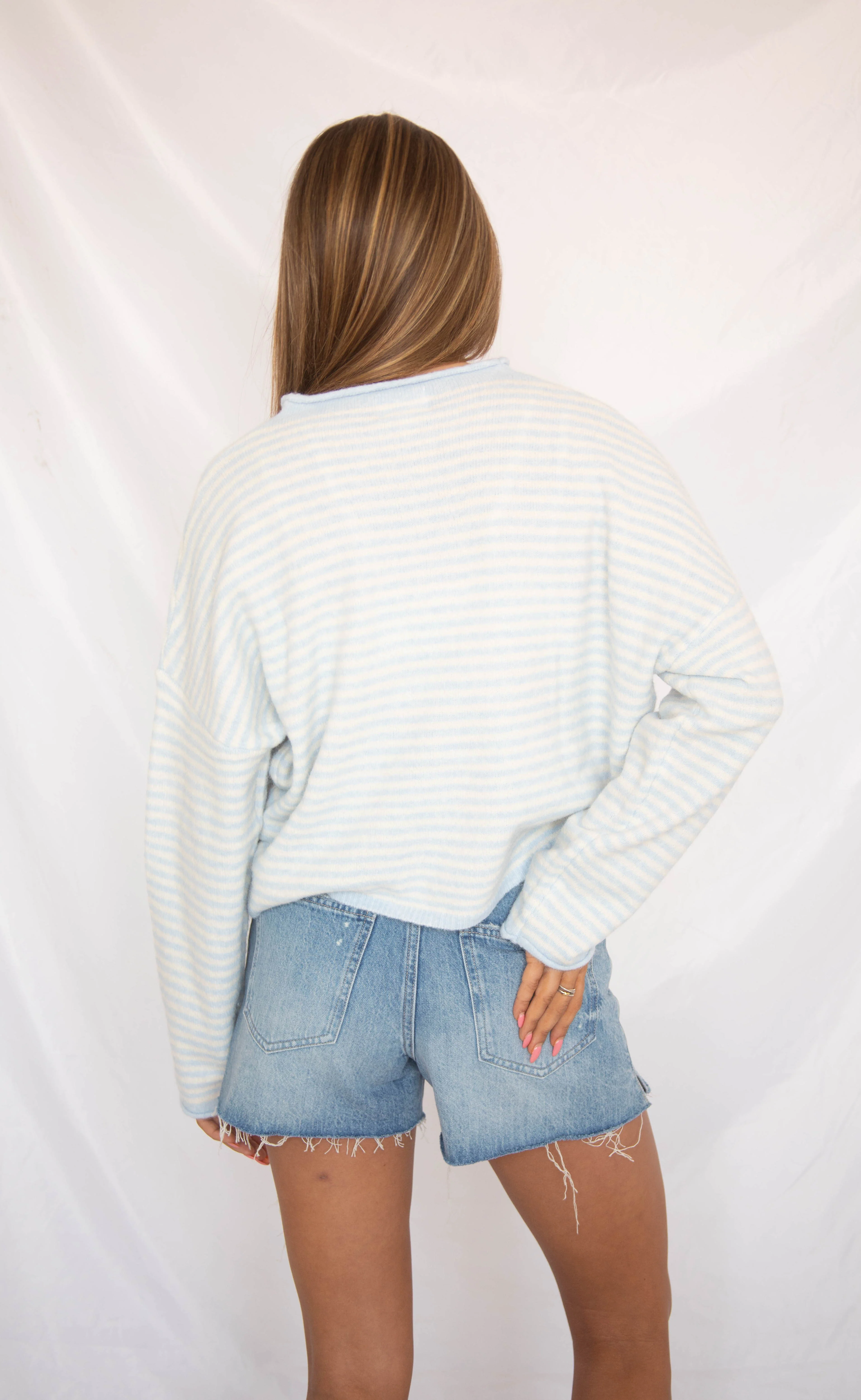 beat of your heart cardigan - light blue stripe - Image 3
