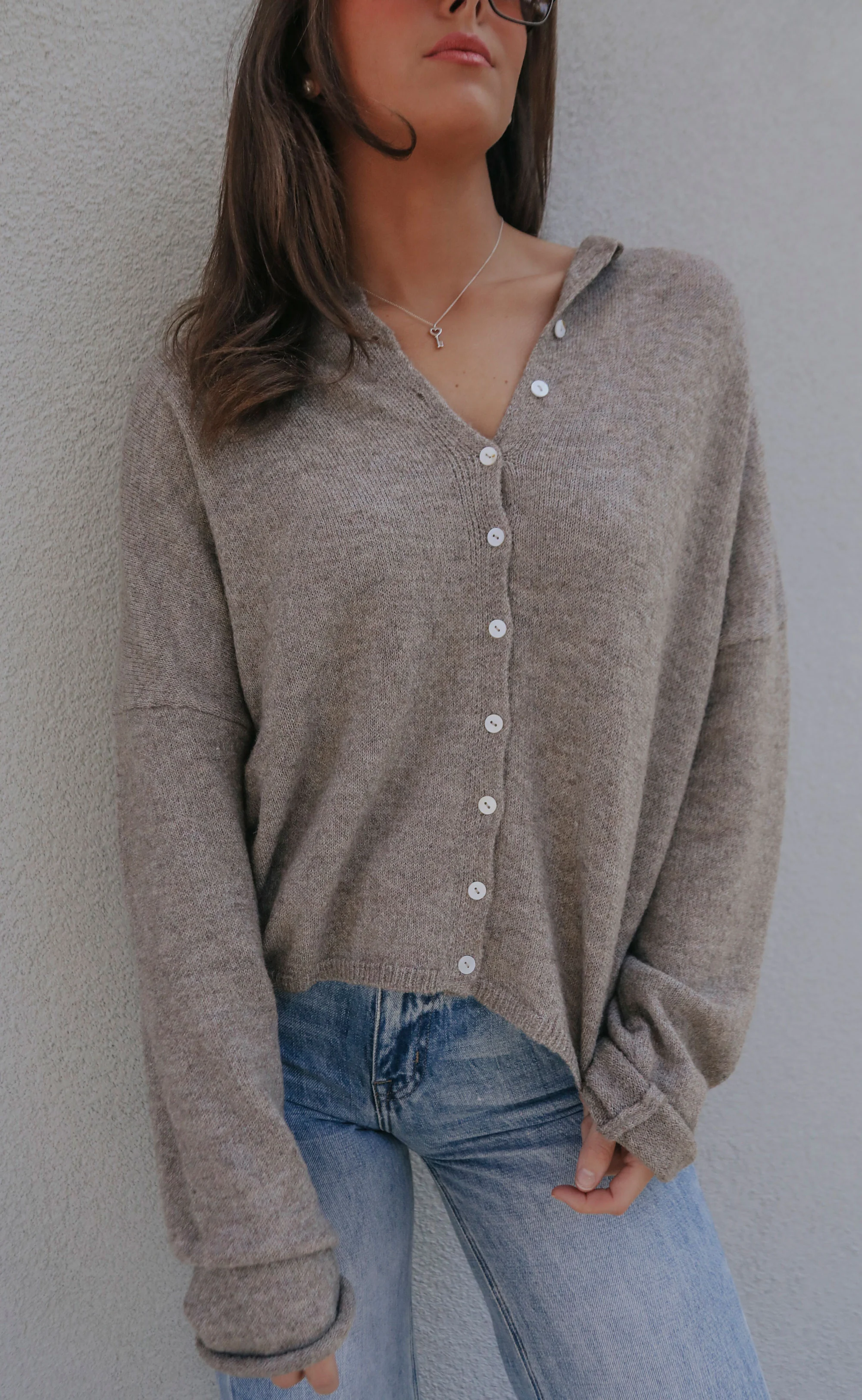 beat of your heart cardigan - mocha - Image 3