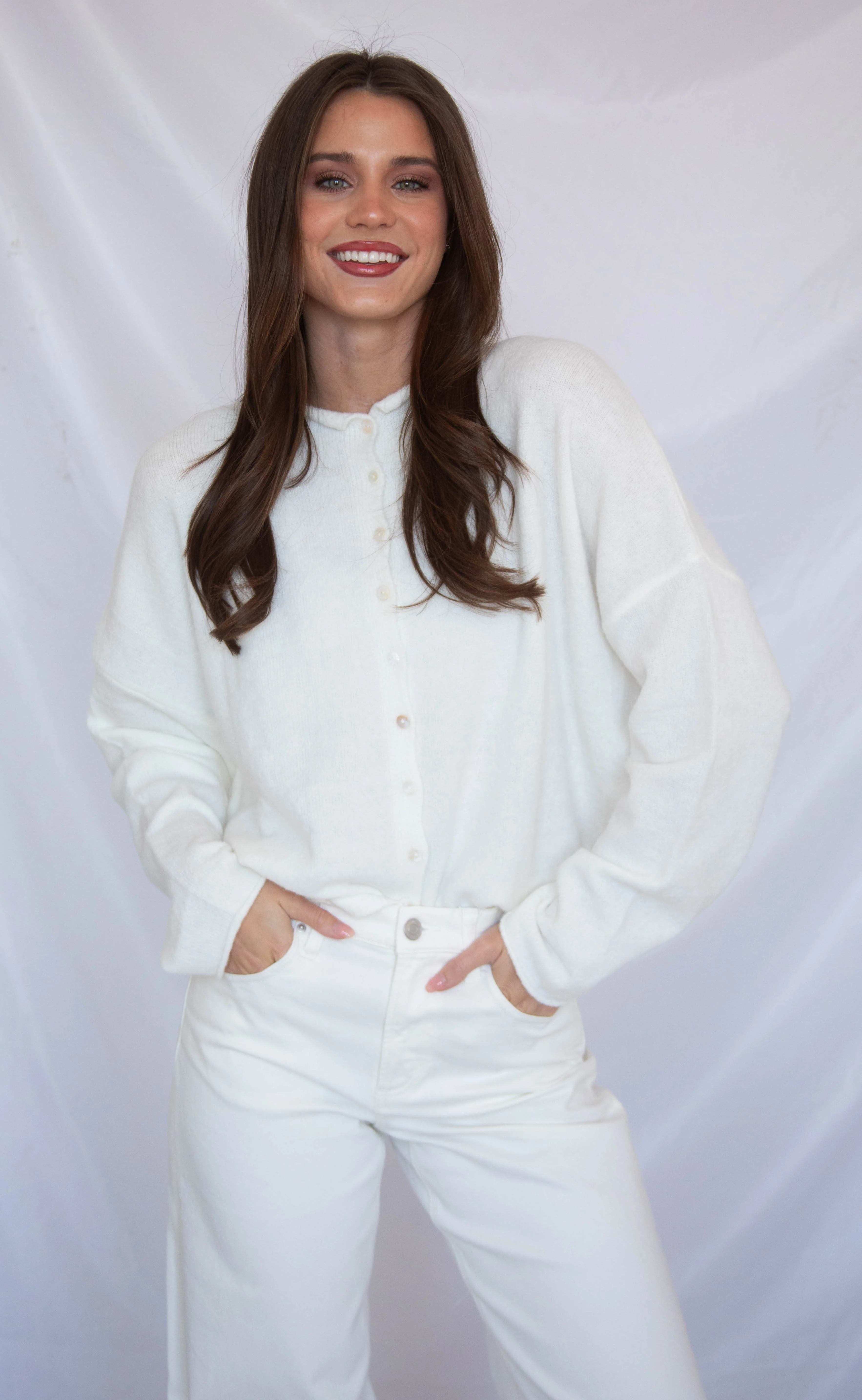 beat of your heart cardigan - white