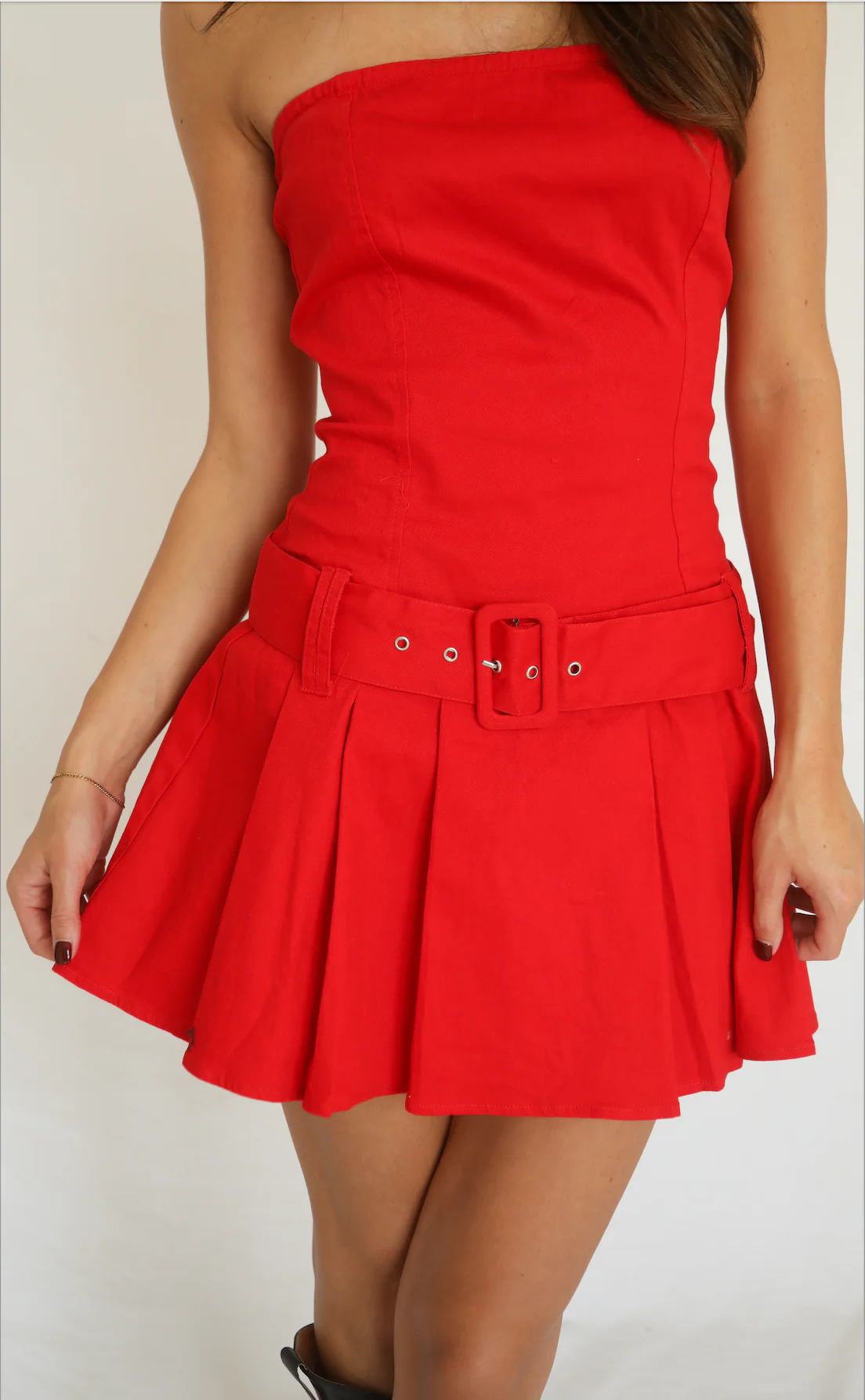 buckle up babe strapless mini dress - Image 2