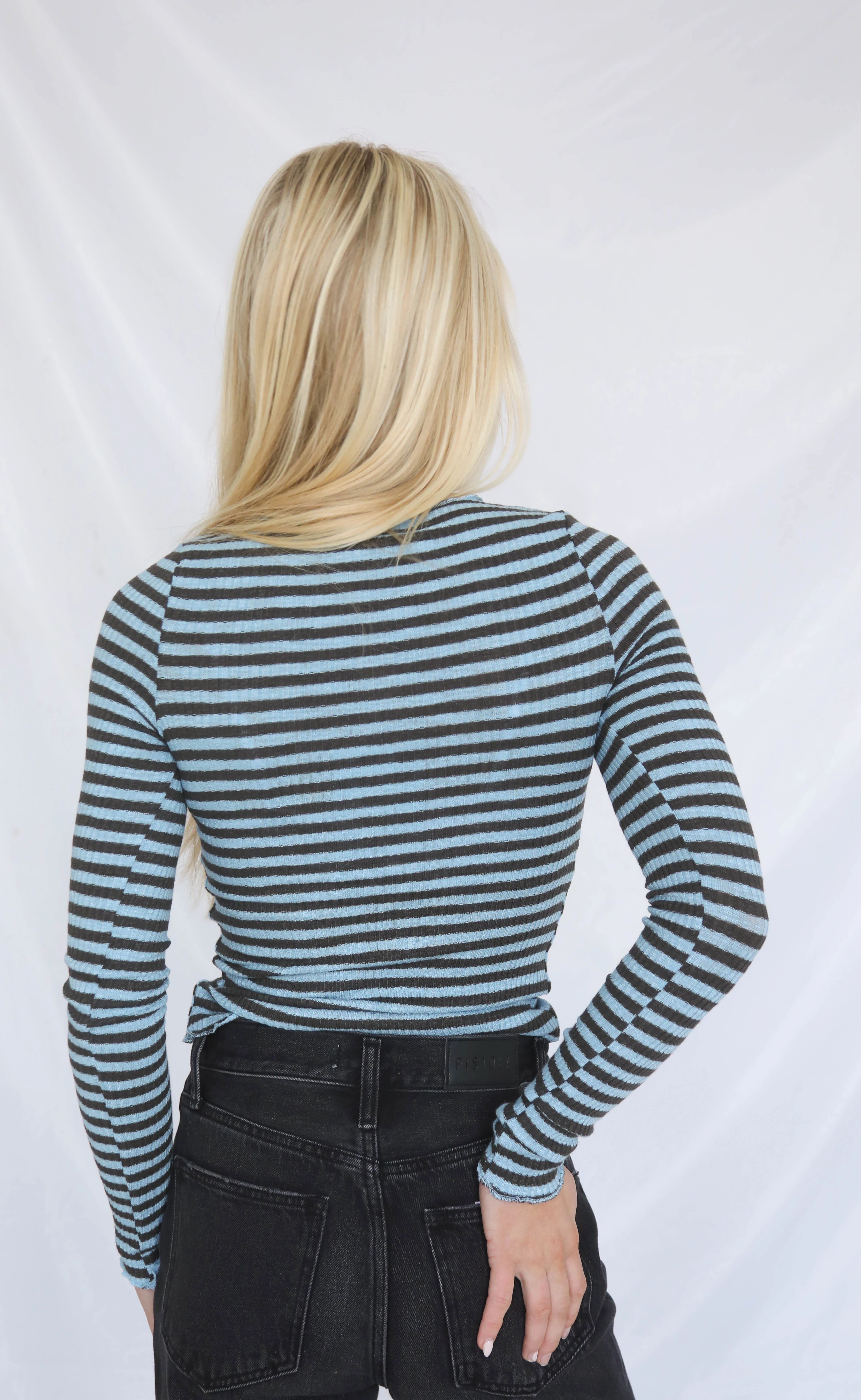 can't shake you stripe top - blue - Image 3