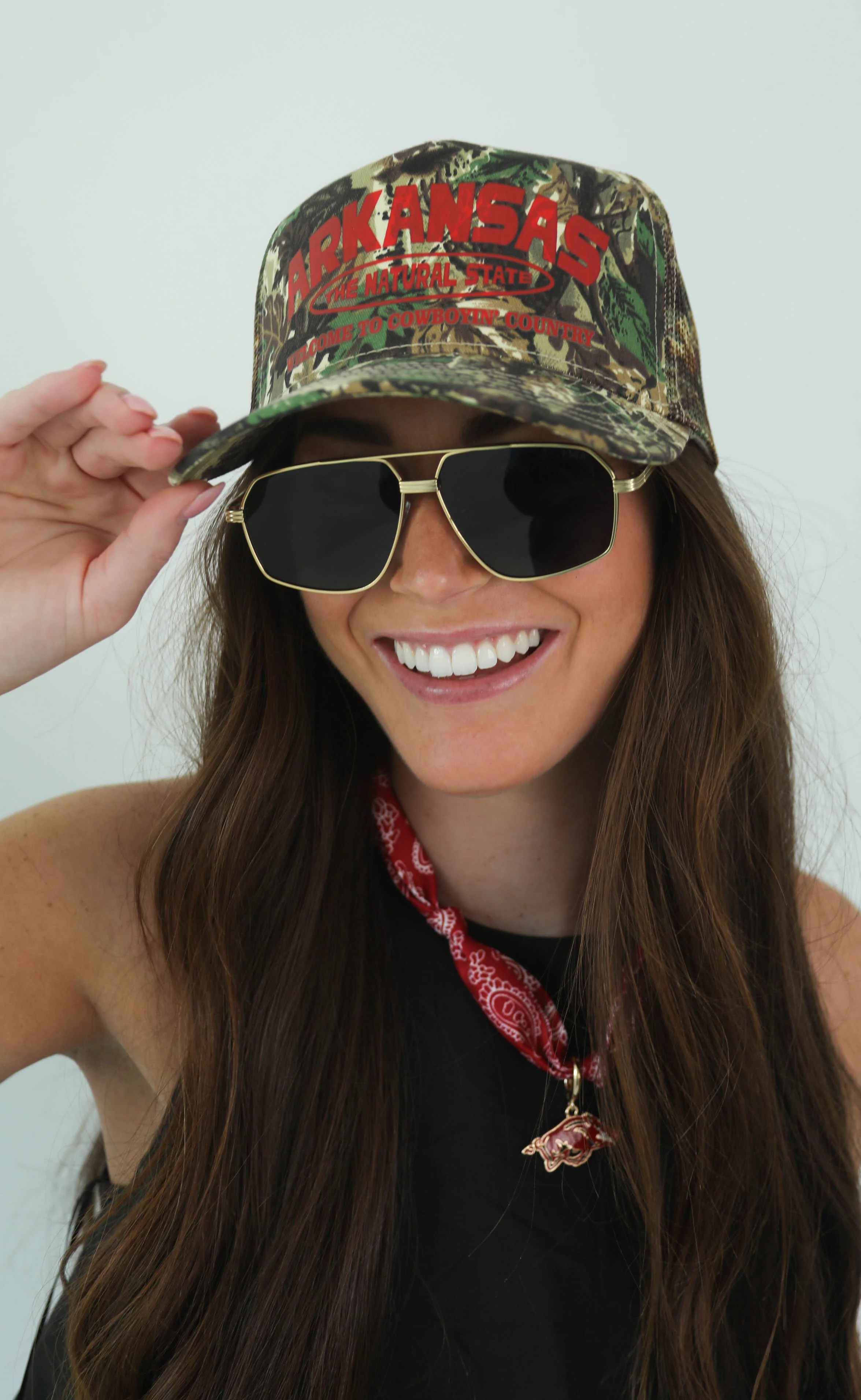 charlie southern: arkansas camo trucker hat - red - Image 2