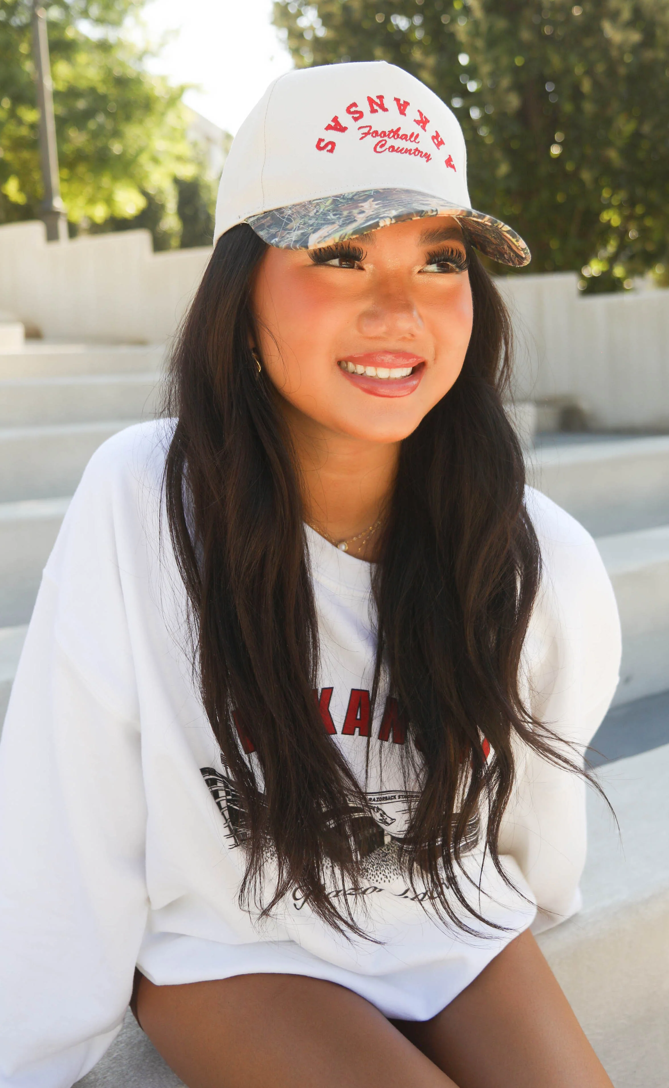 charlie southern: arkansas football country trucker hat - camo
