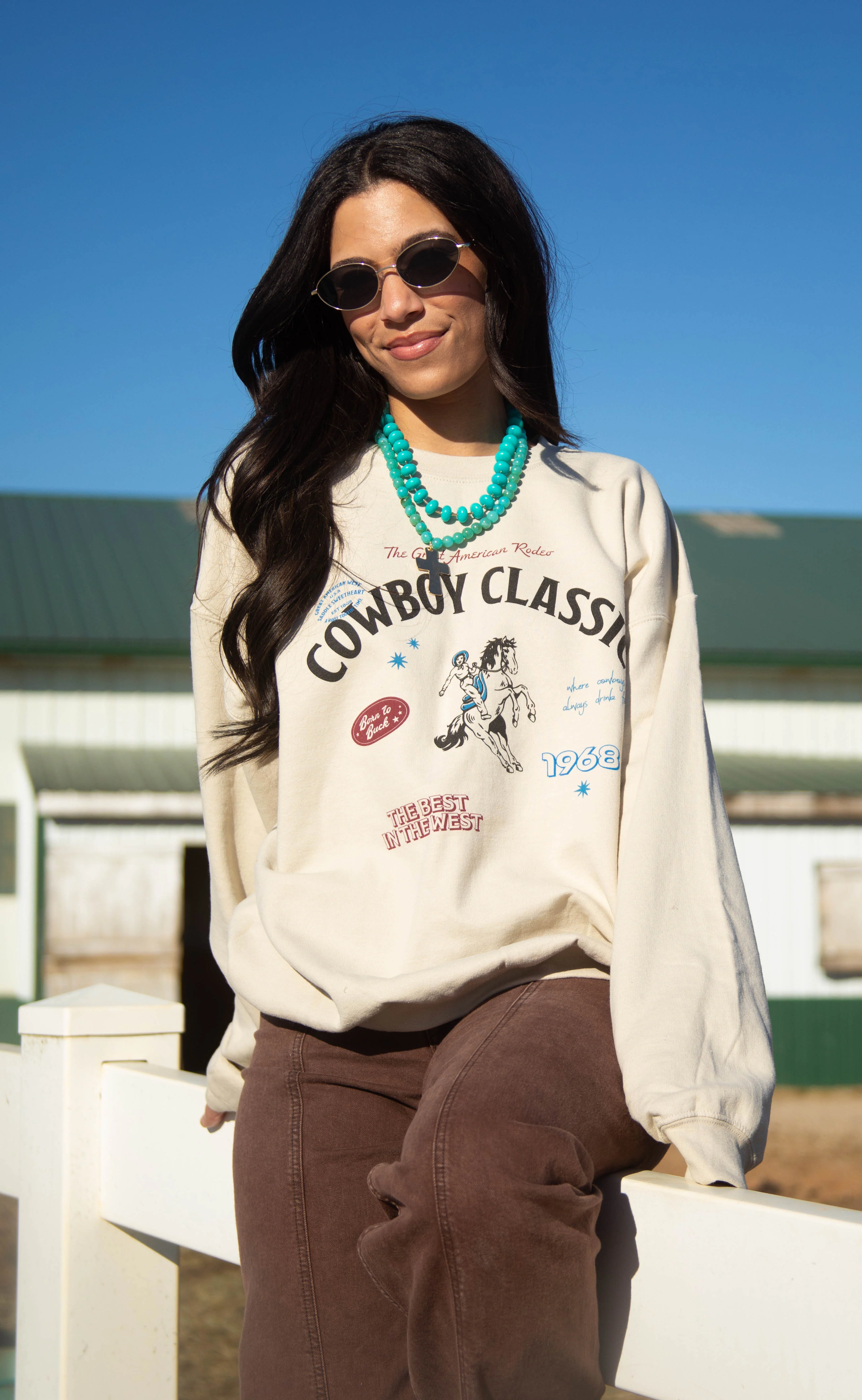 charlie southern: cowboy classic patchwork sweatshirt
