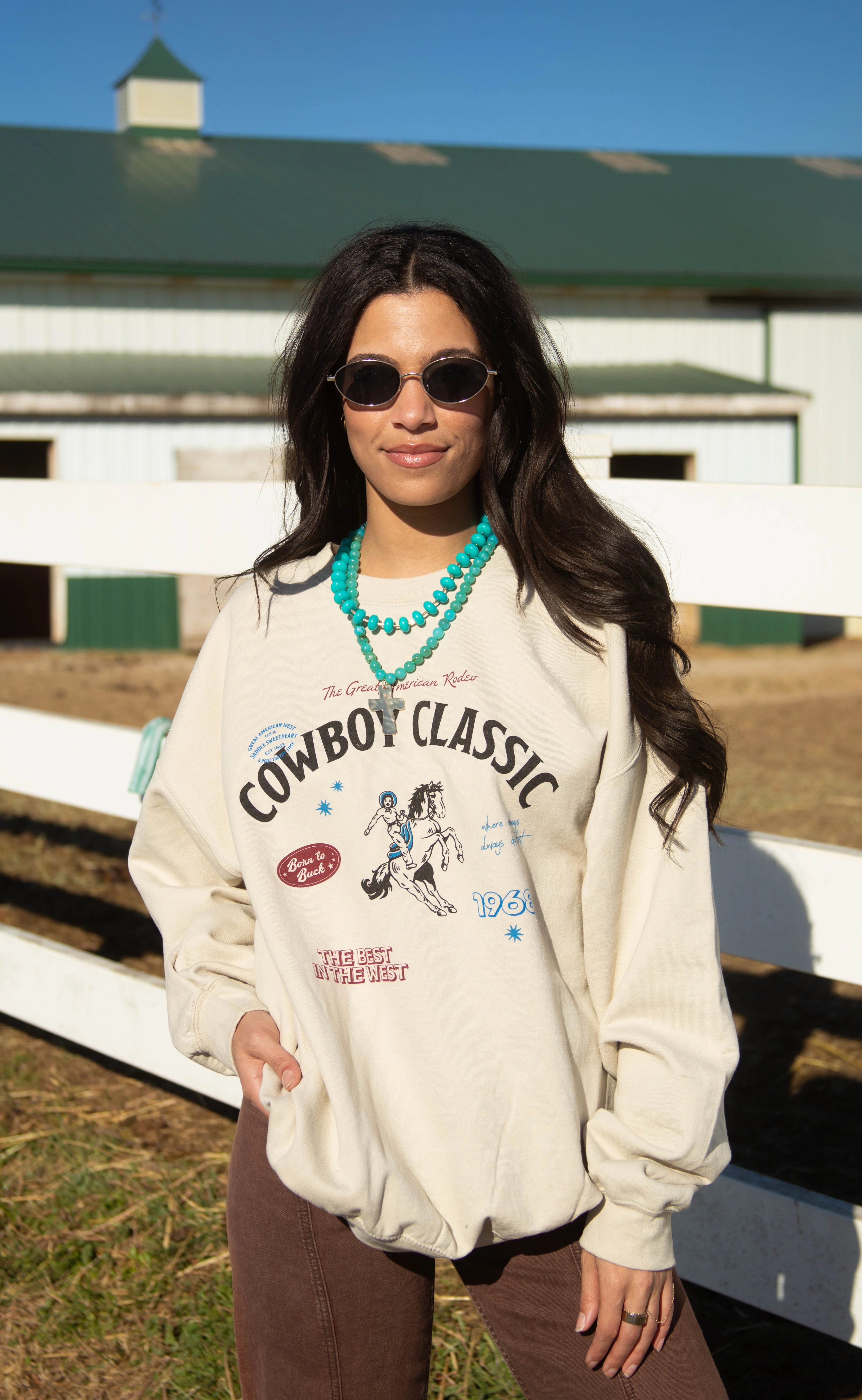 charlie southern: cowboy classic patchwork sweatshirt - Image 2