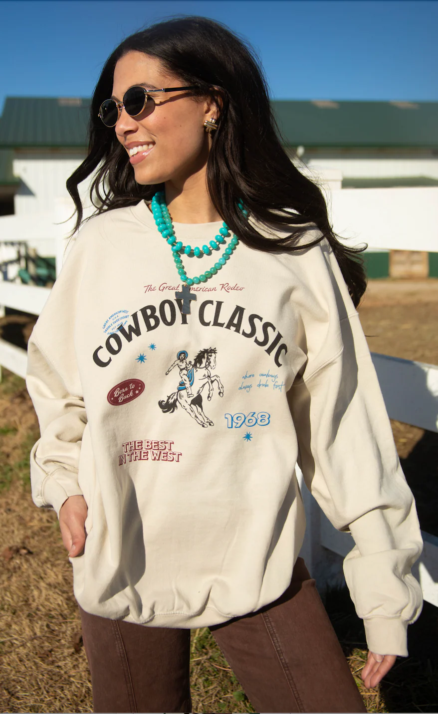 charlie southern: cowboy classic patchwork sweatshirt - Image 3