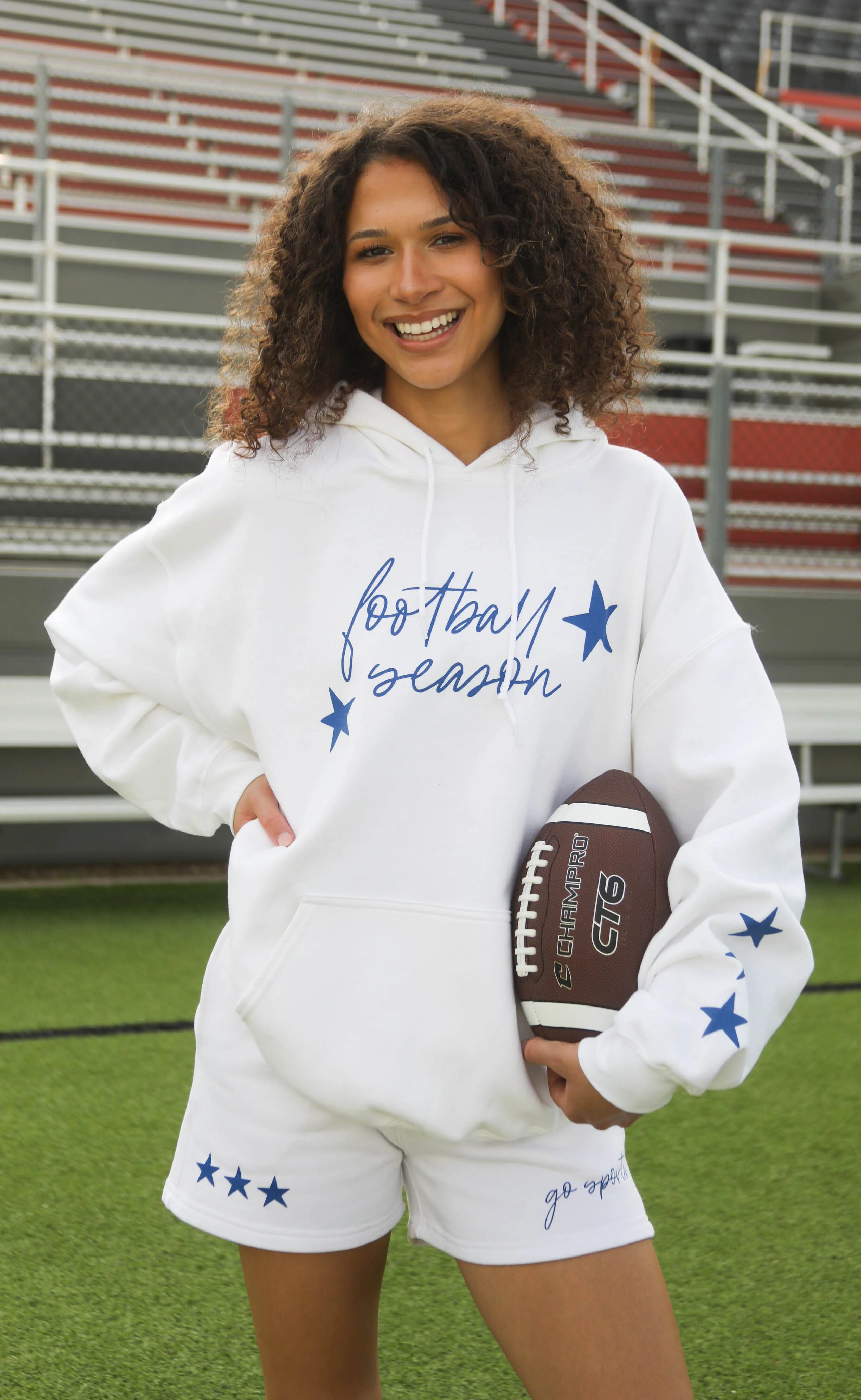 charlie southern: football season hoodie - blue - Image 3