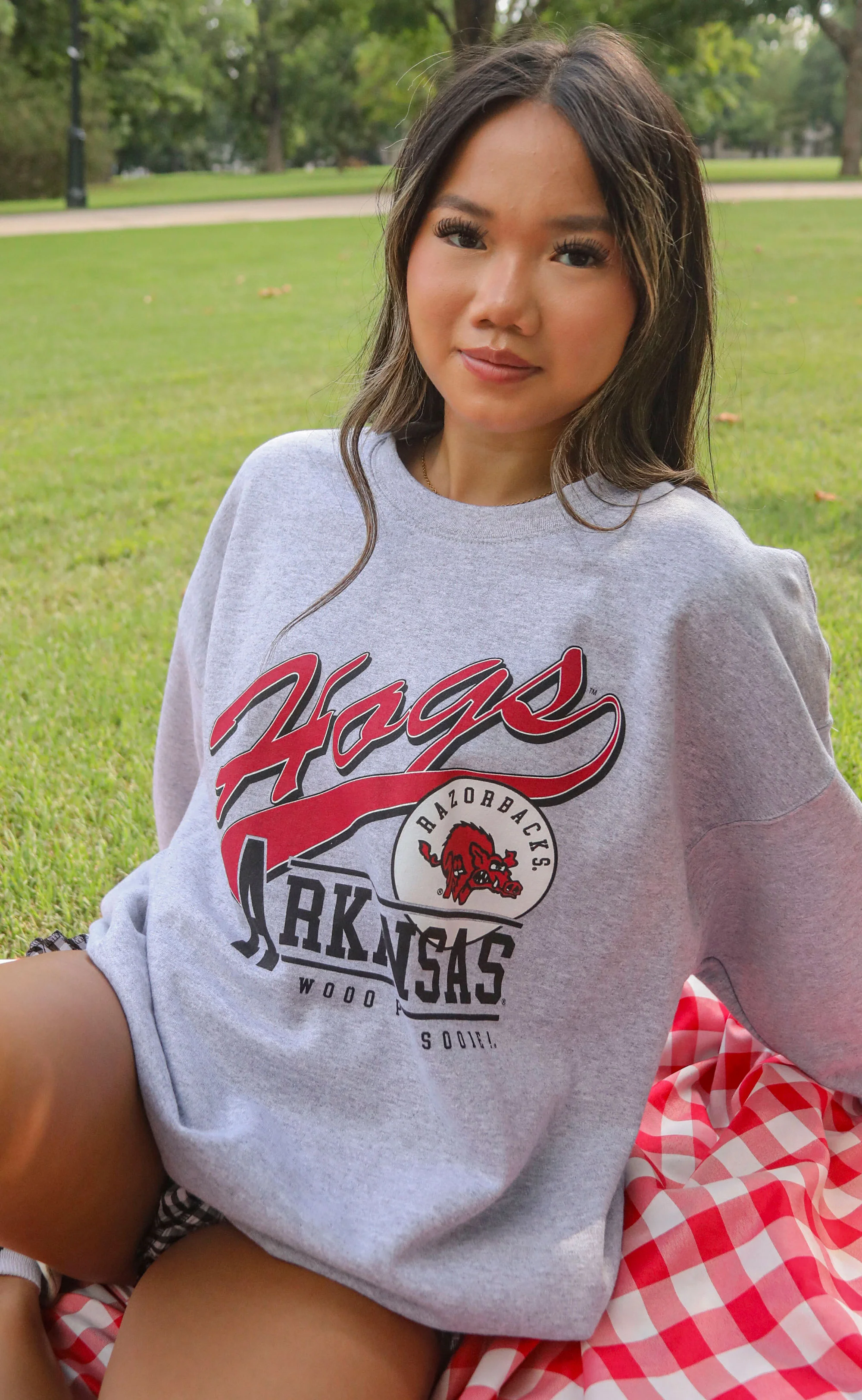 charlie southern: hogs script sweatshirt - grey - Image 4