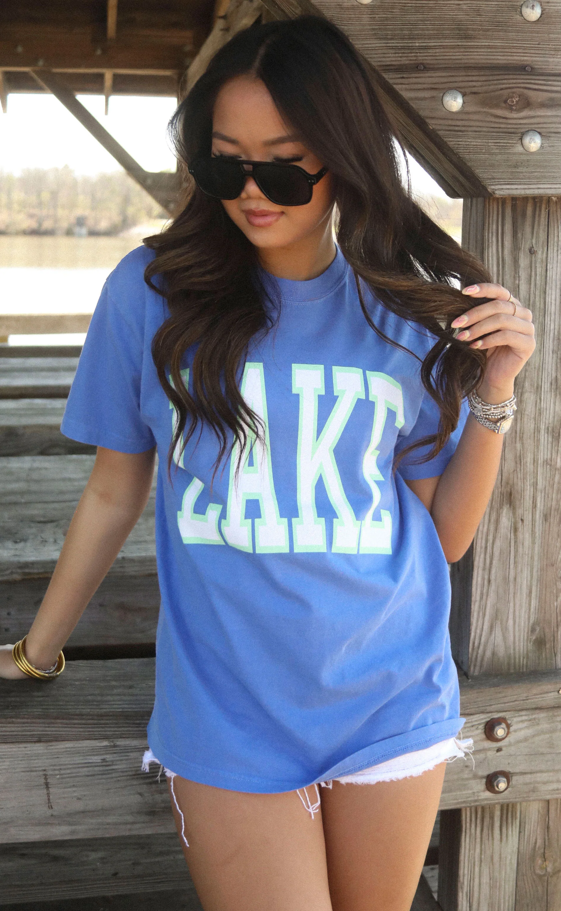charlie southern: classic lake tee - blue - Image 3