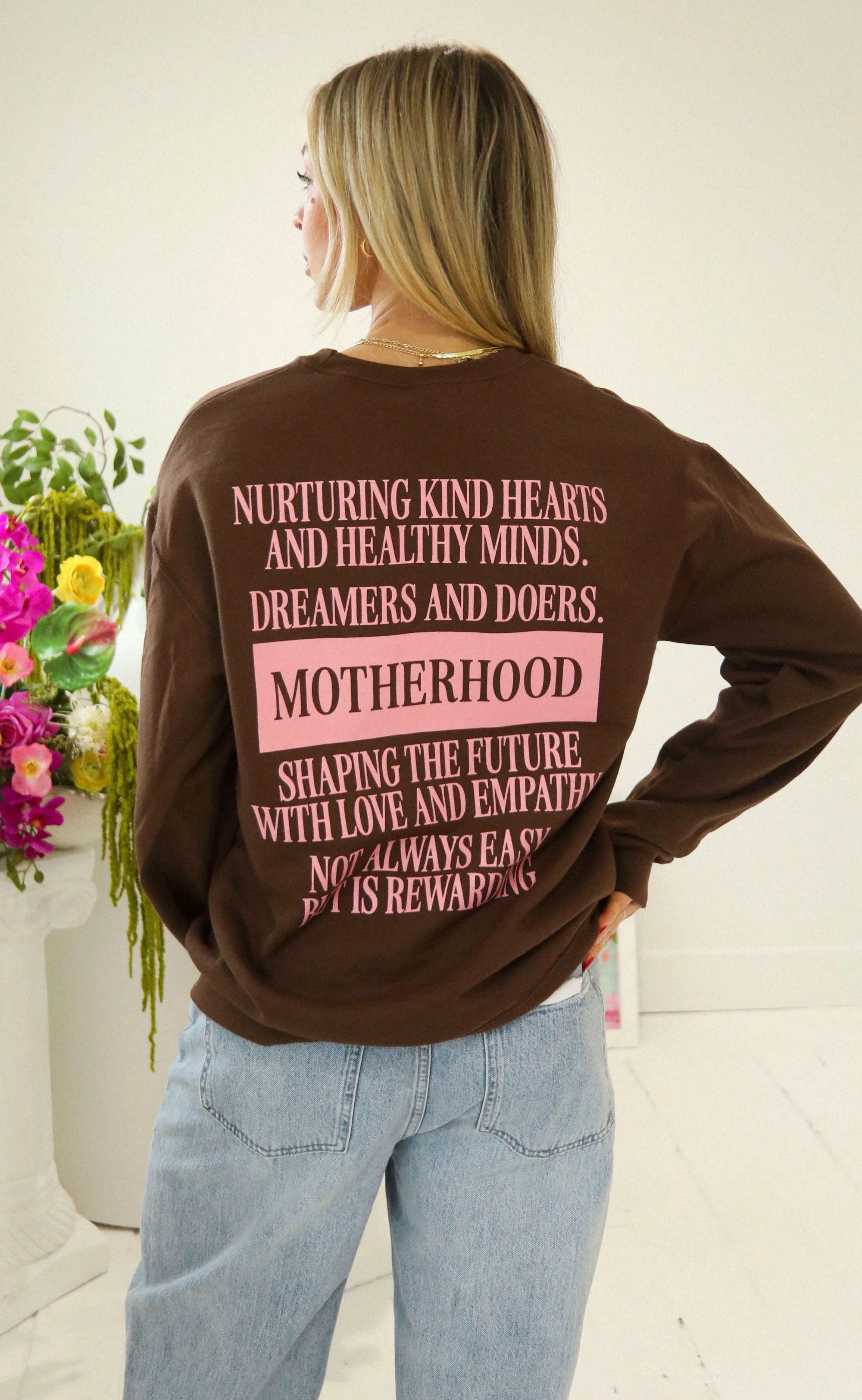 charlie southern: motherhood sweatshirt - brown