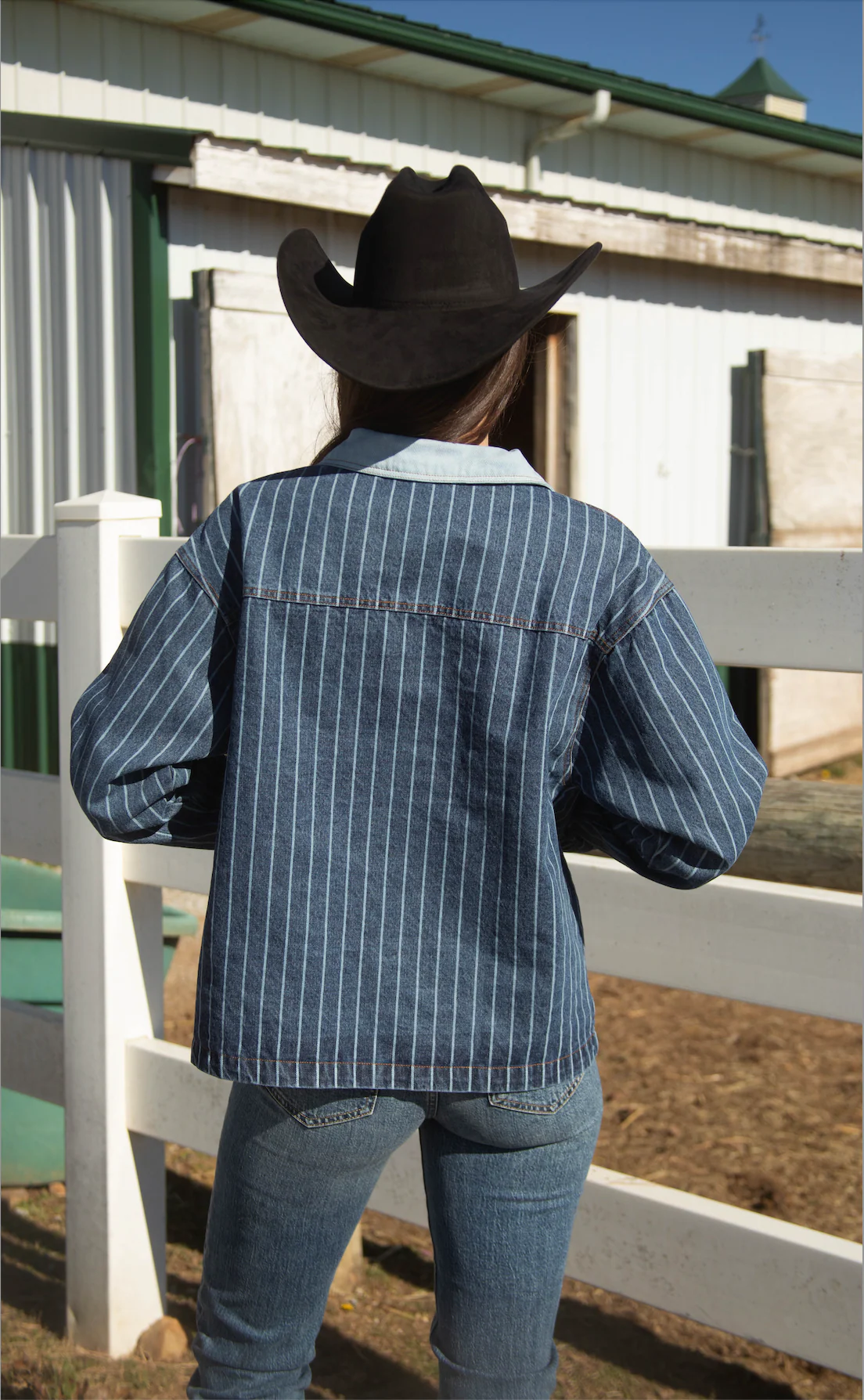 come on over striped denim jacket - Image 3