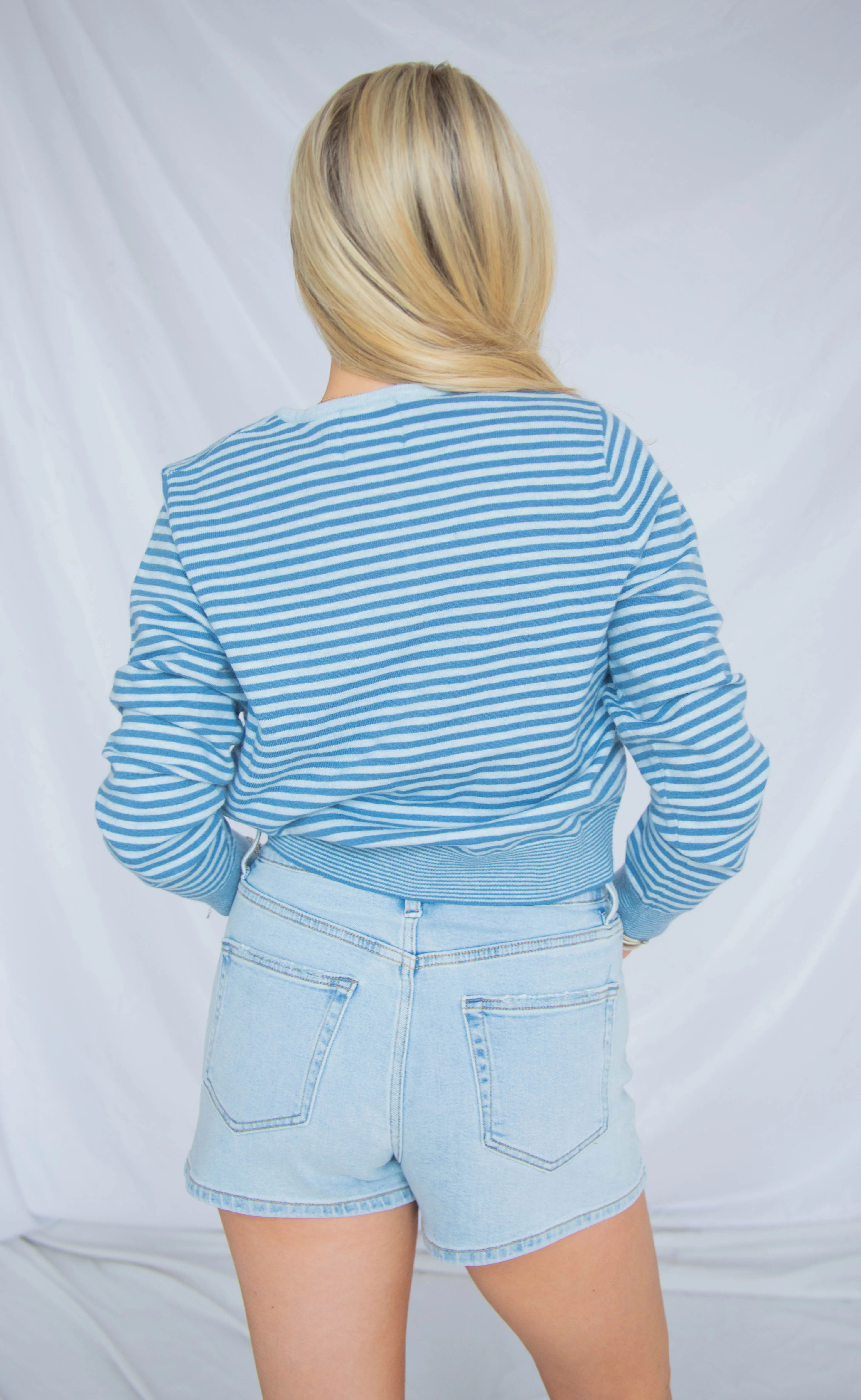 crisp lines cardigan - blue - Image 3