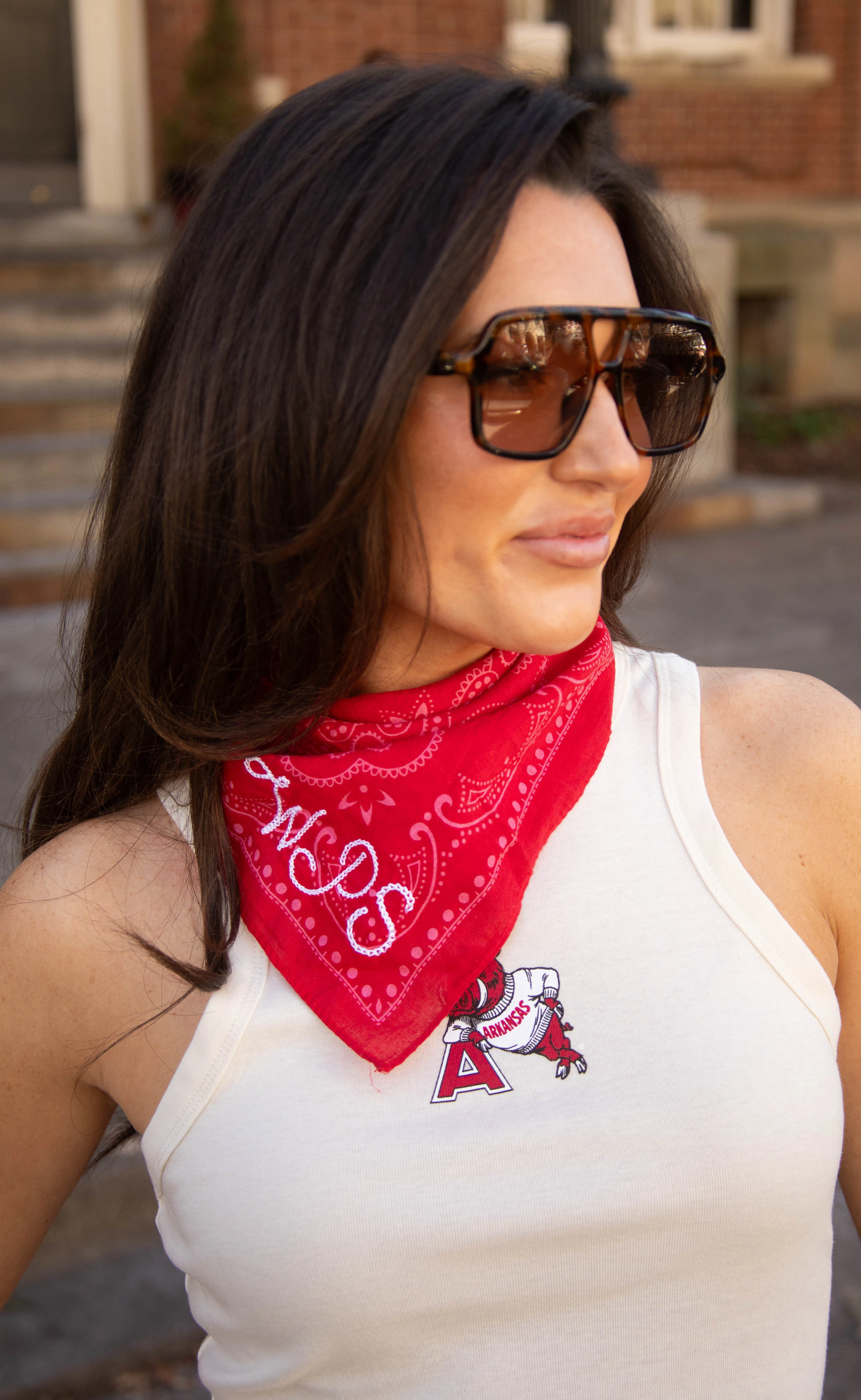 embroidered bandana with chainstitch - Image 2