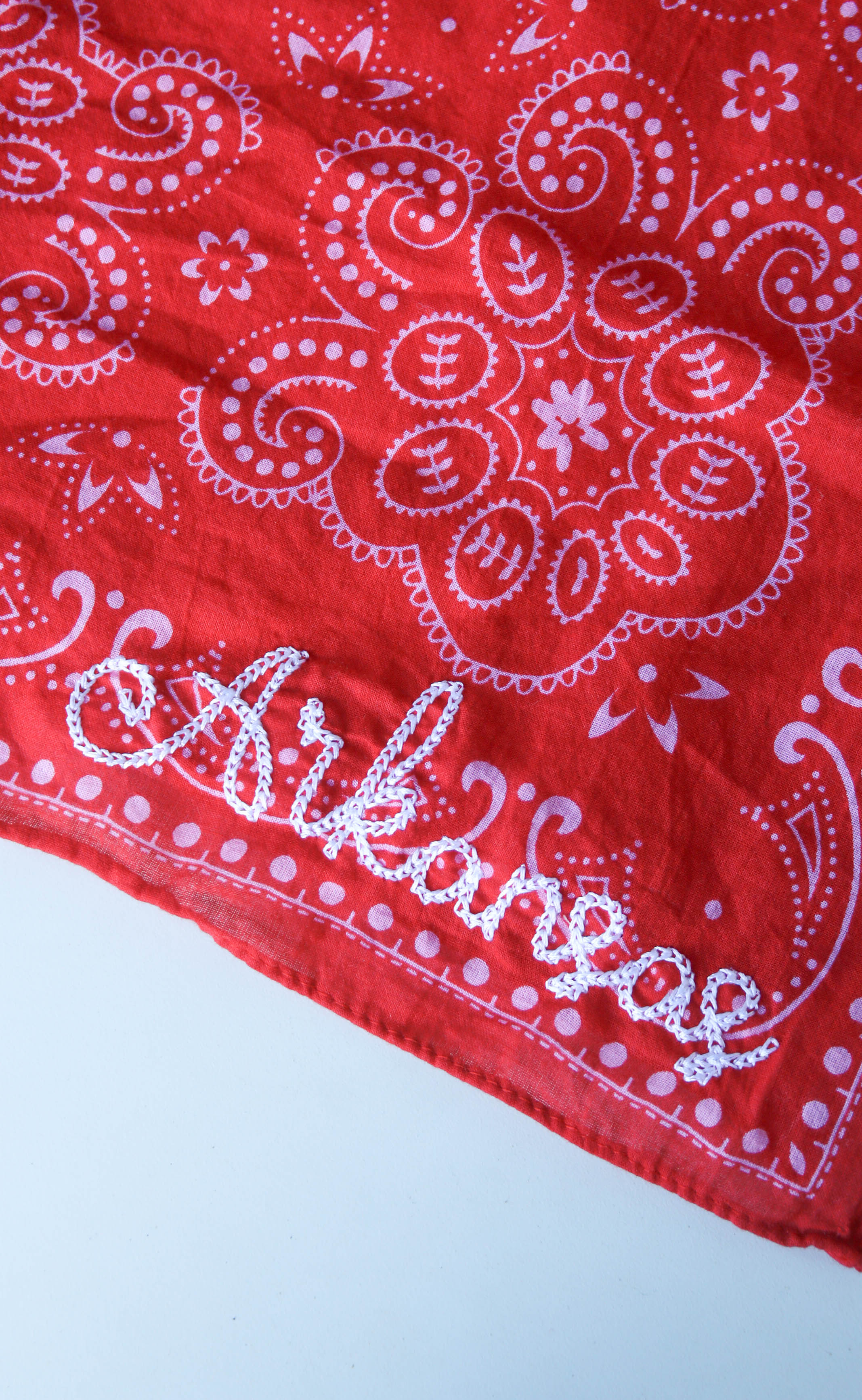 embroidered bandana with chainstitch - Image 4