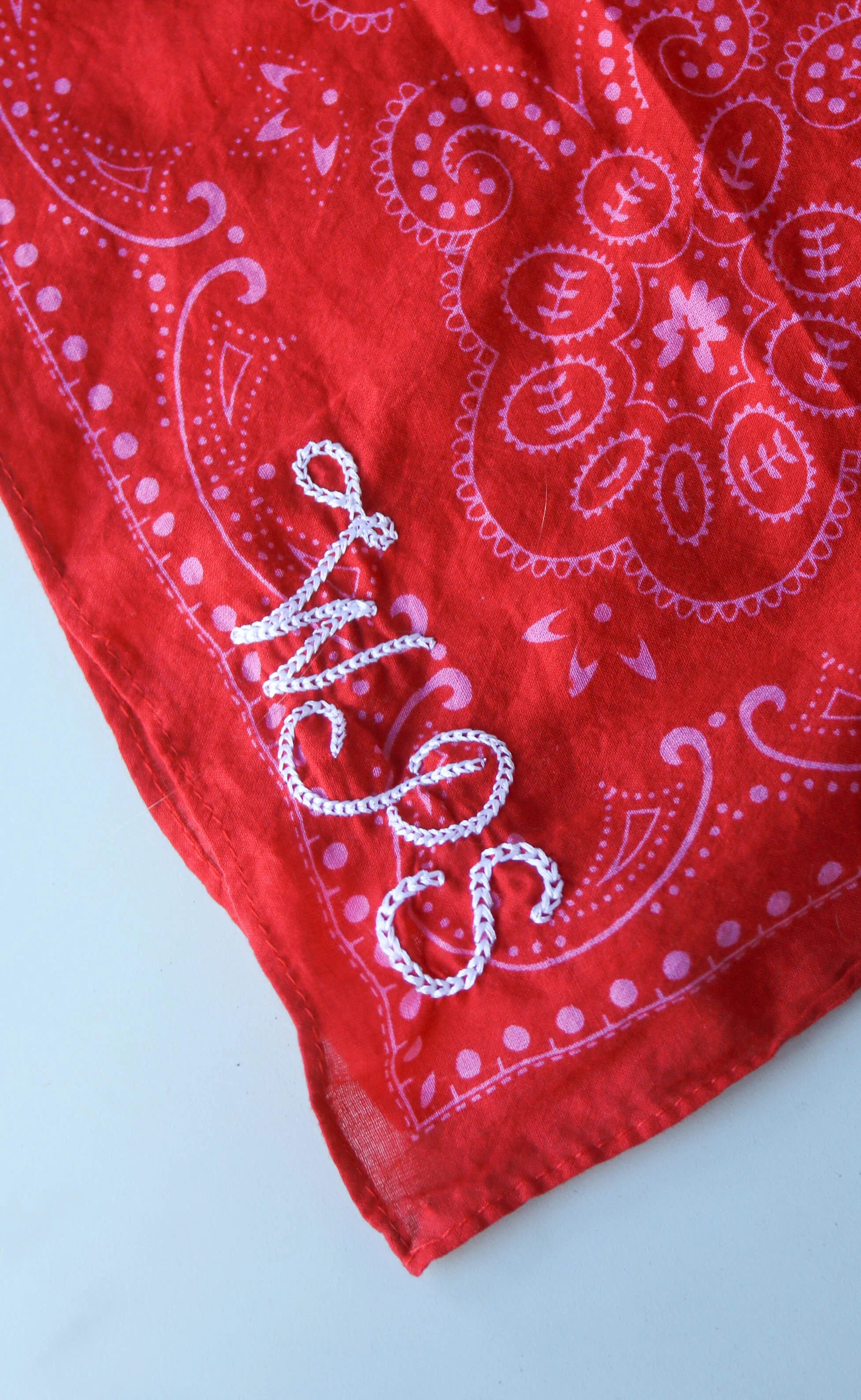 embroidered bandana with chainstitch - Image 5