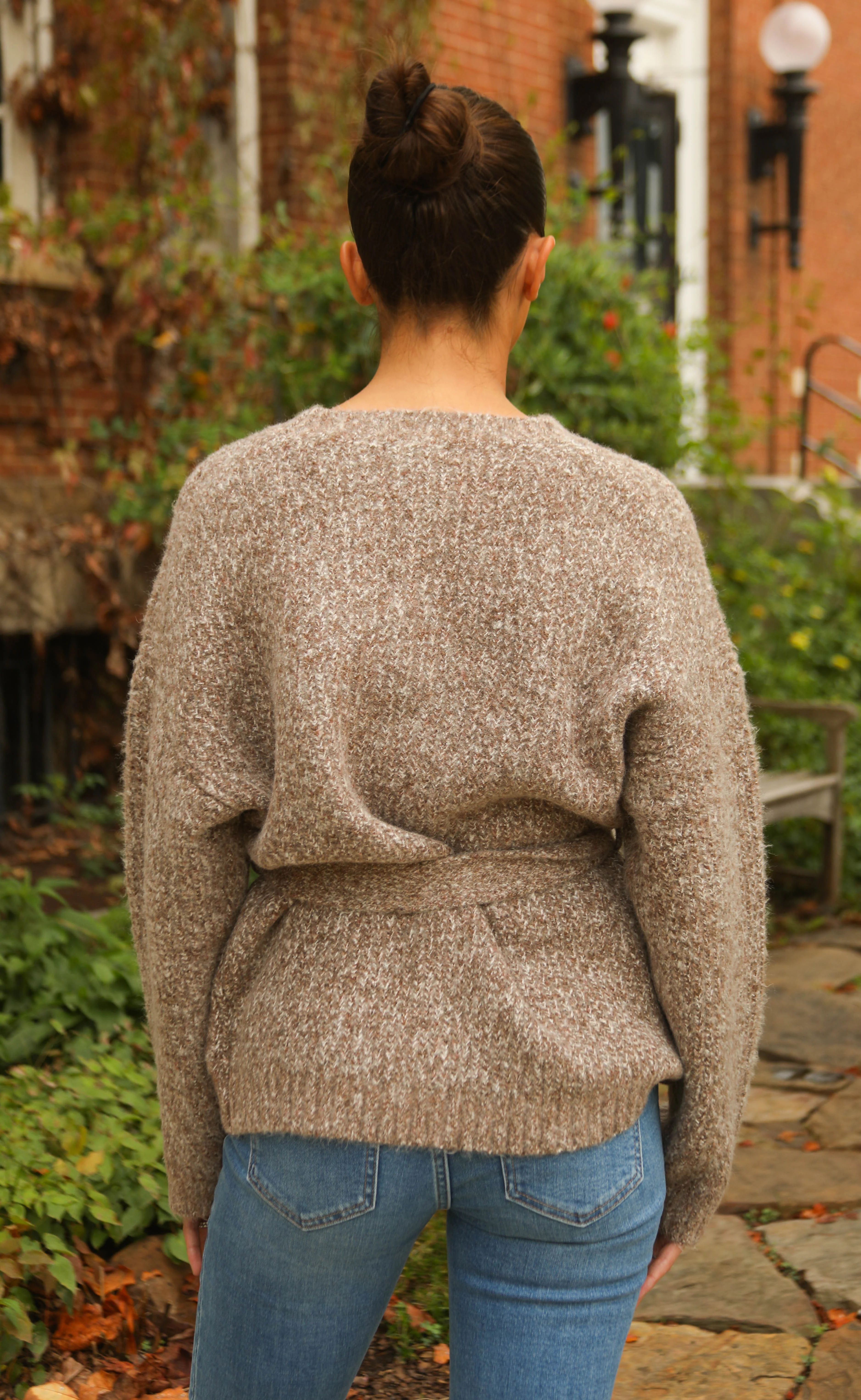espresso belted sweater - Image 3