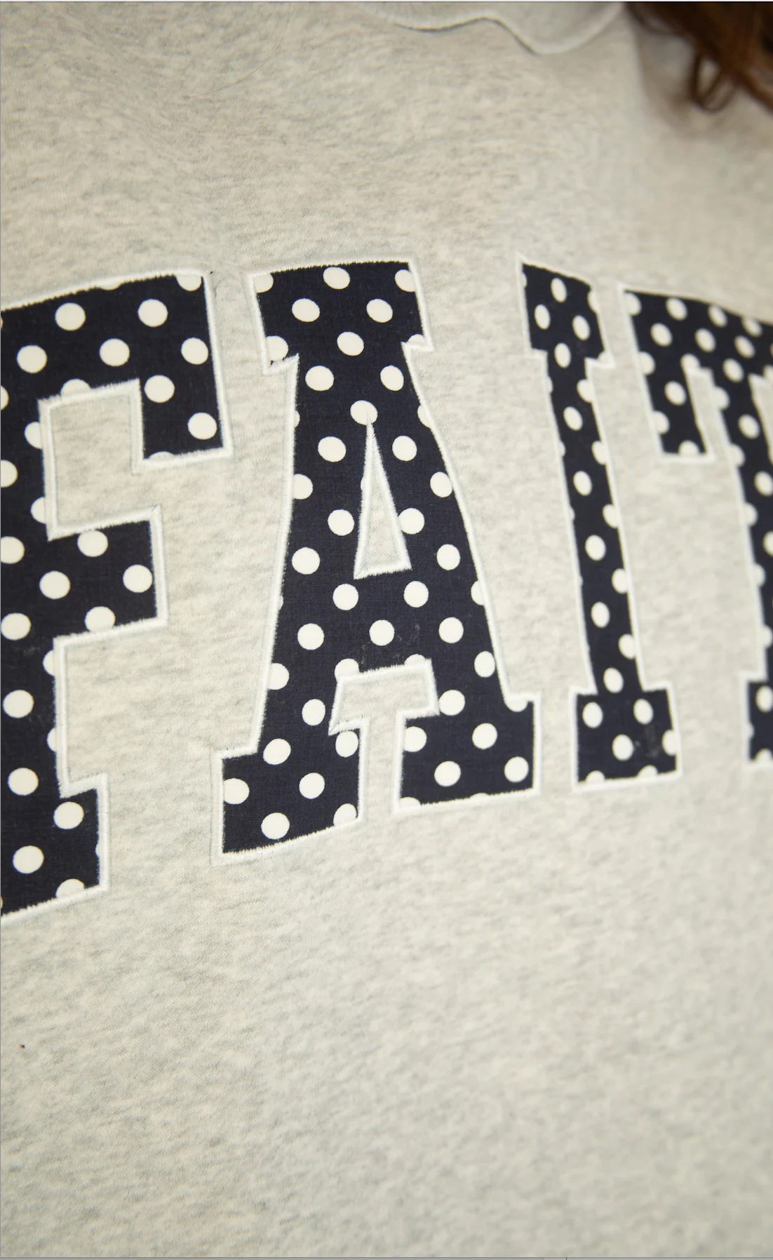faith embroidered mock neck sweatshirt - polka dot - Image 2