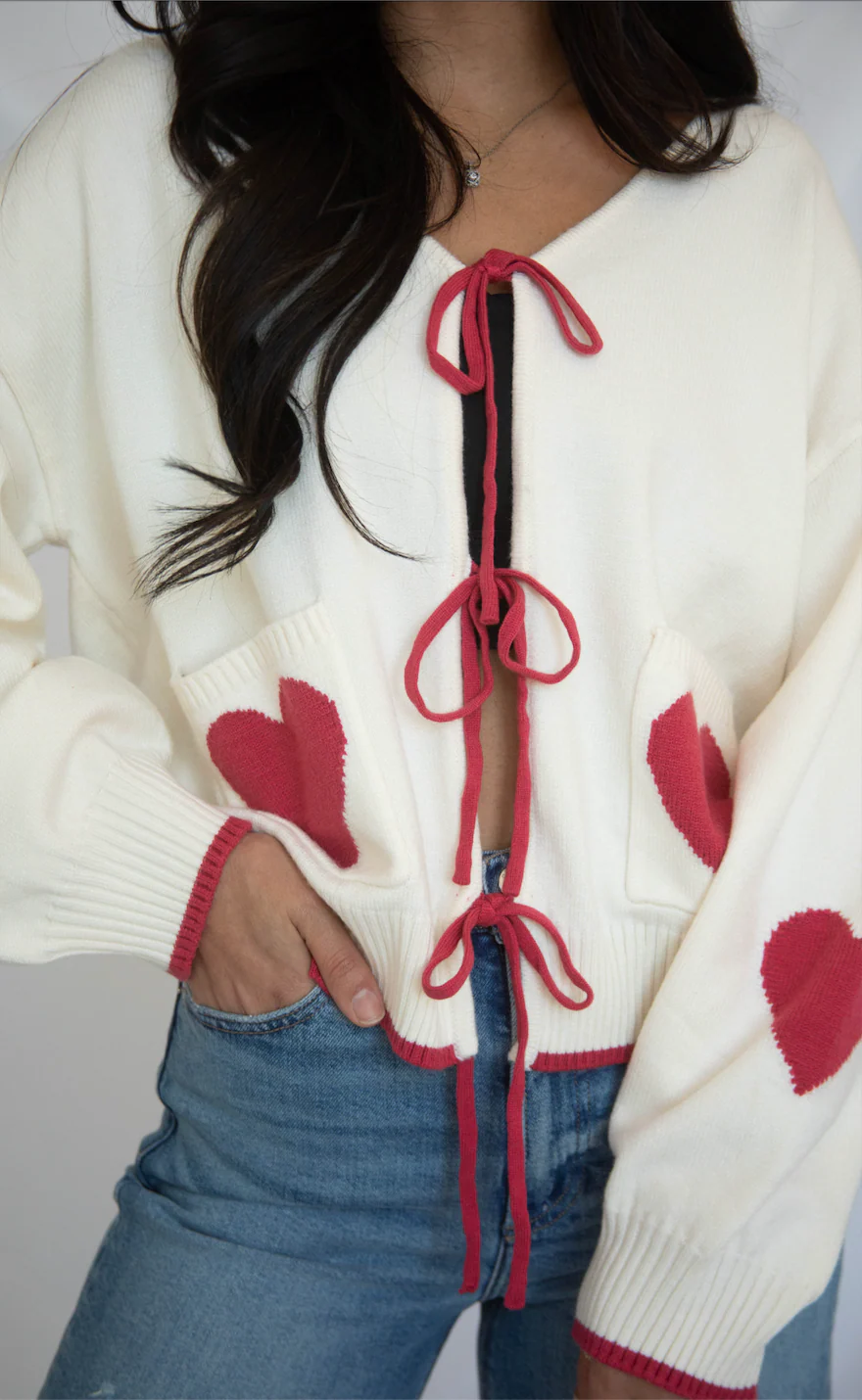 falling so soon heart cardigan - Image 2