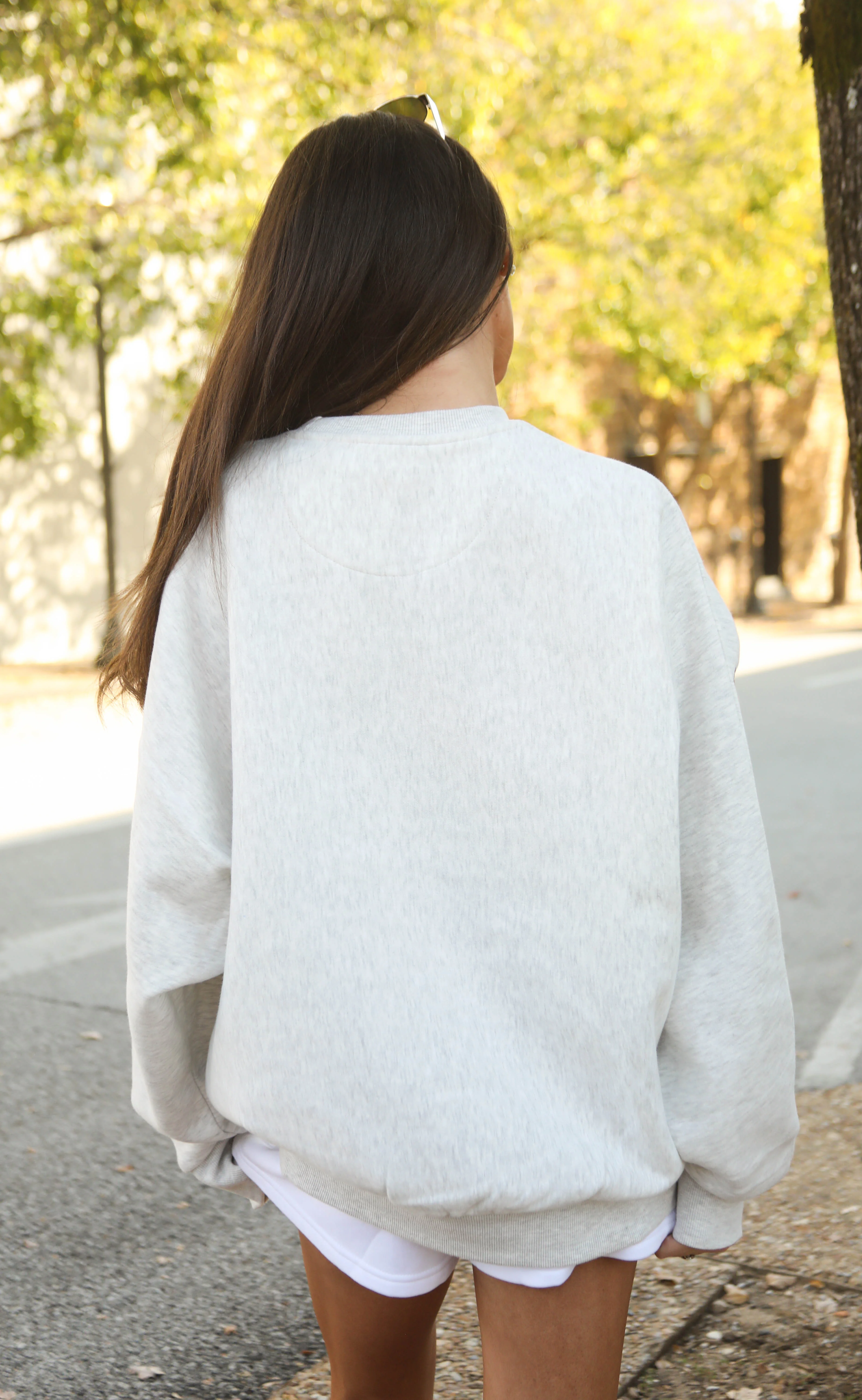 fan favorite arkansas razorbacks oversized sweatshirt - ash - Image 4