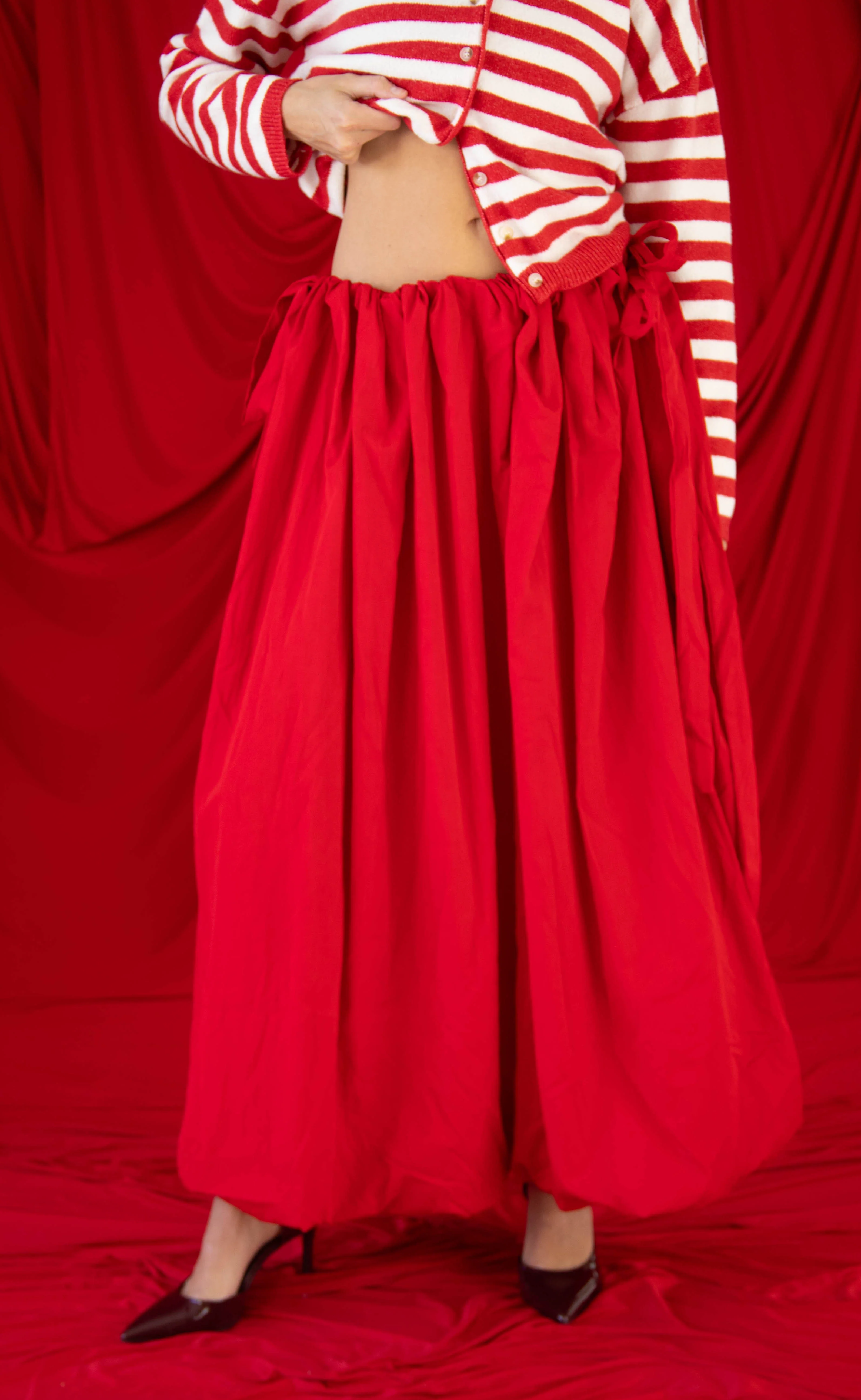 firecracker flare maxi skirt