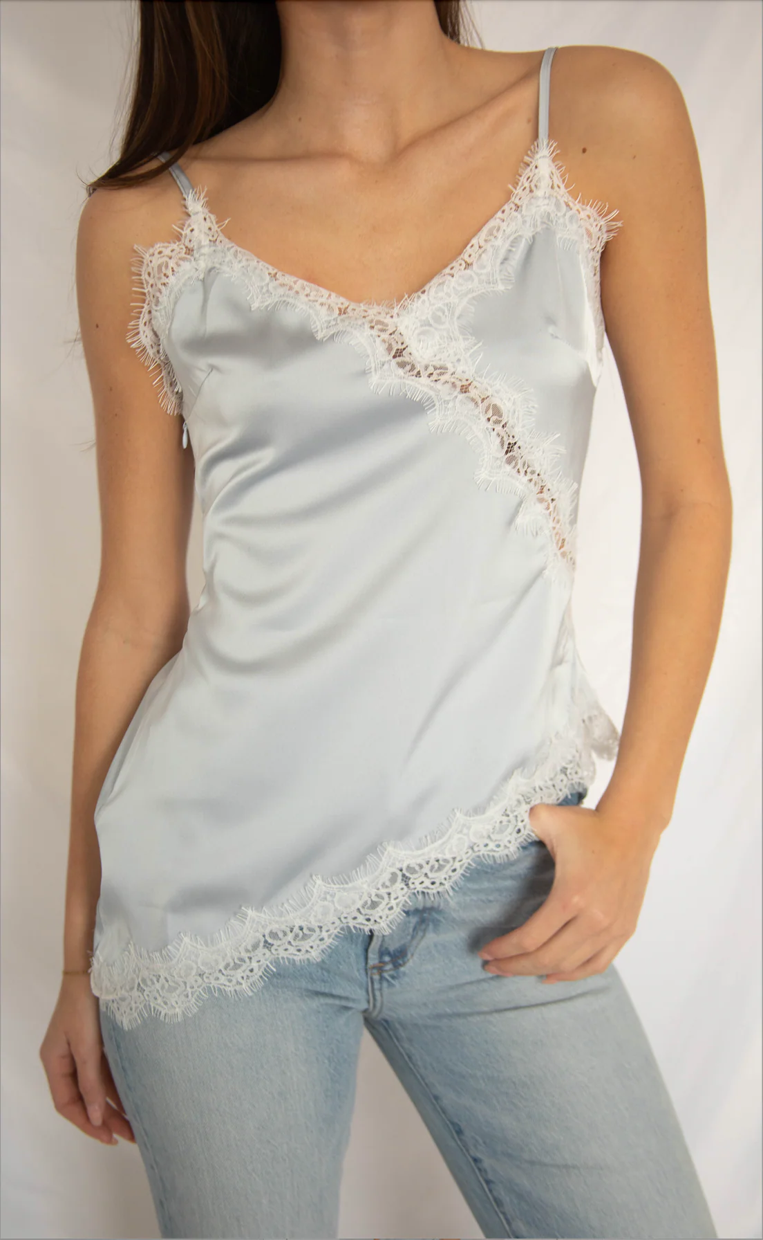 first look lace cami - blue - Image 2