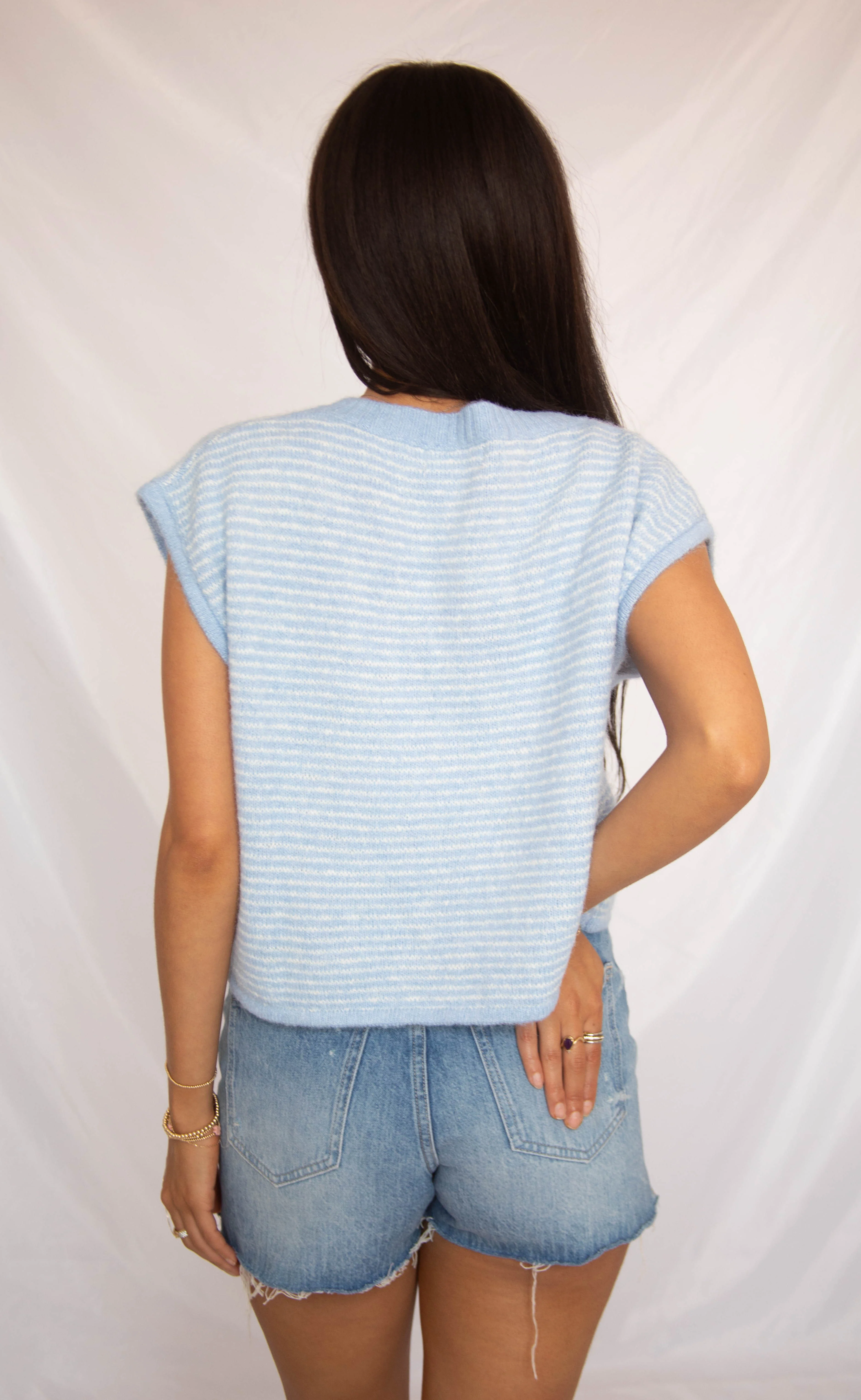 for my whole life sleeveless cardigan - blue - Image 3