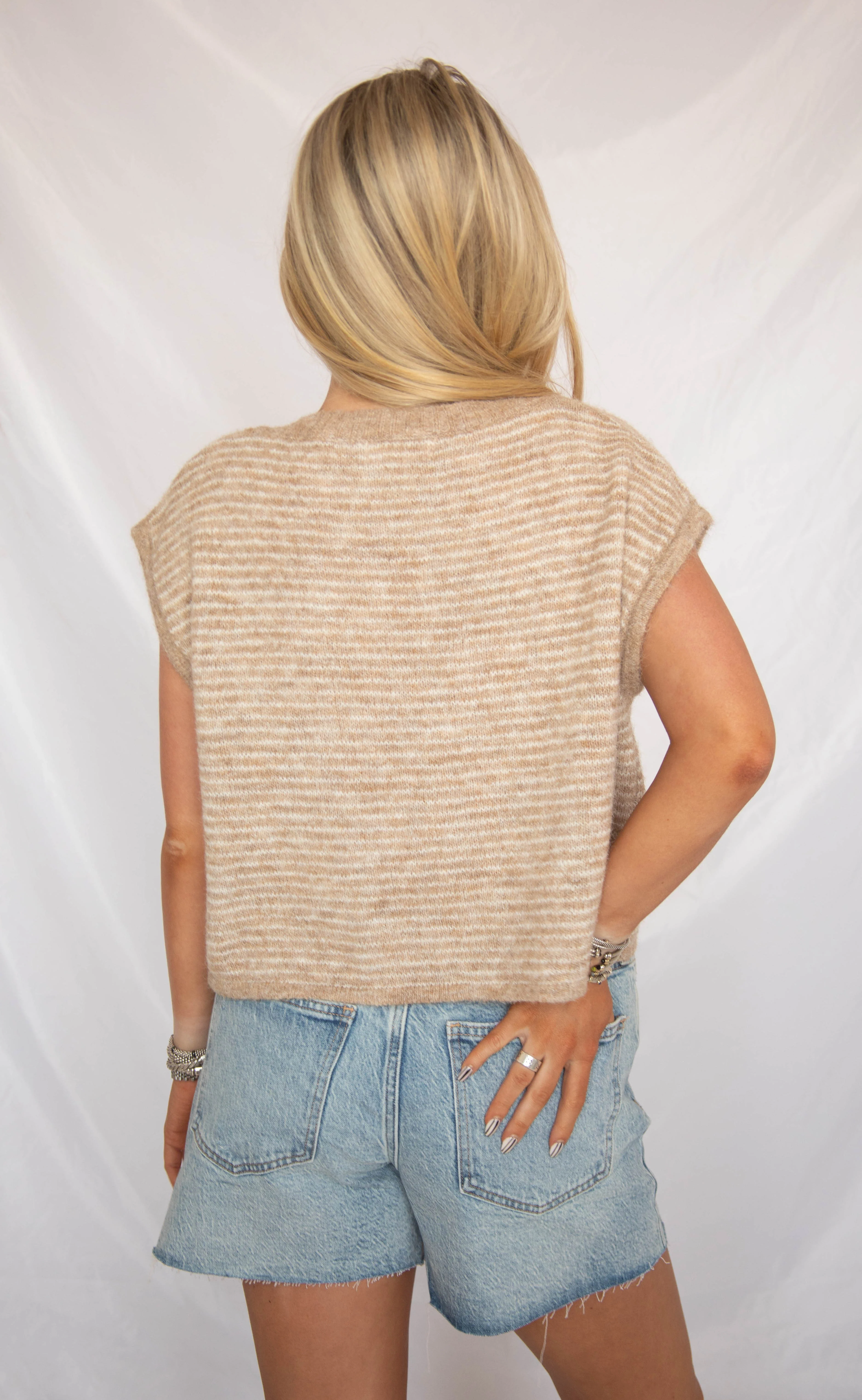 for my whole life sleeveless cardigan - khaki - Image 3