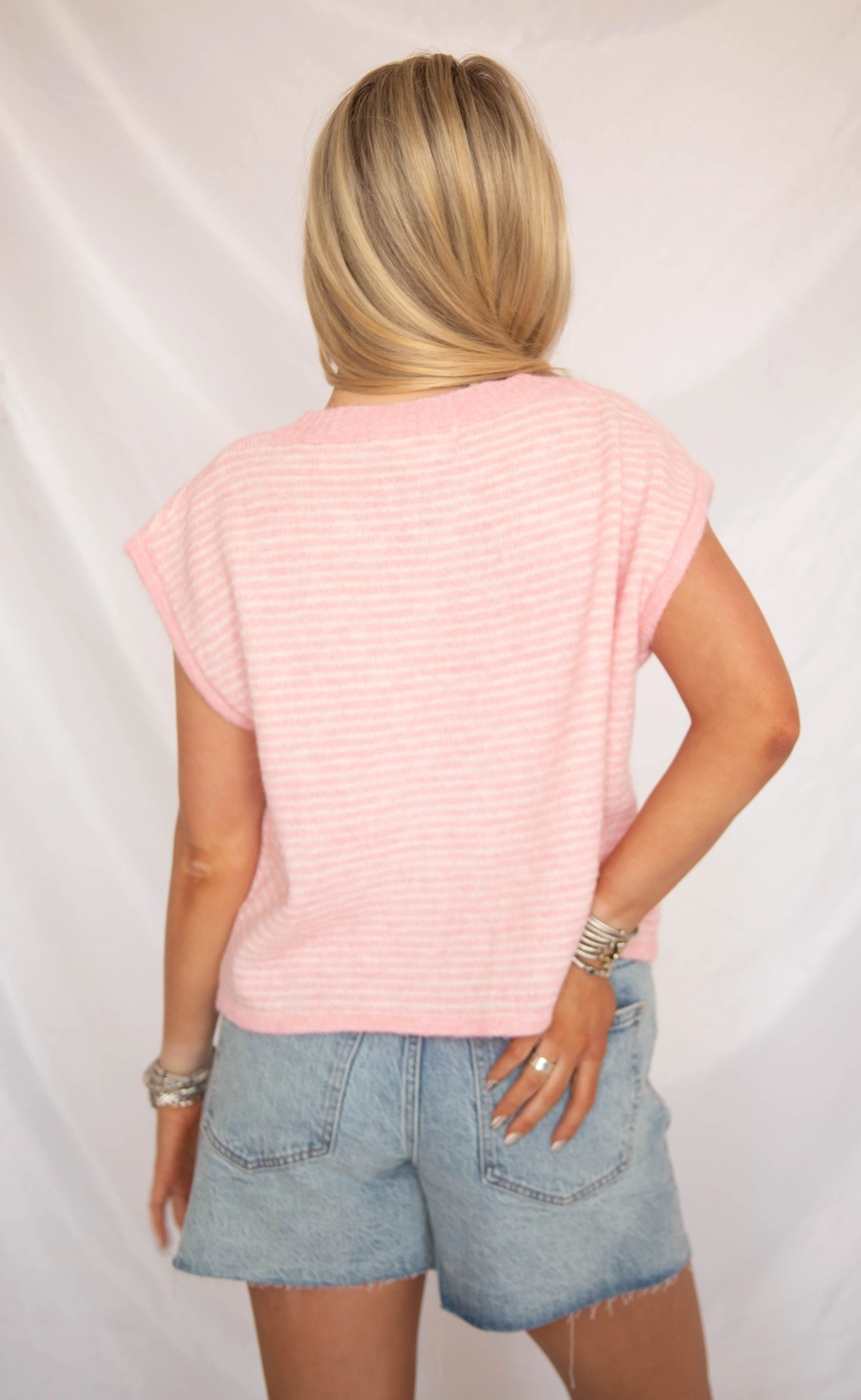 for my whole life sleeveless cardigan - pink - Image 3