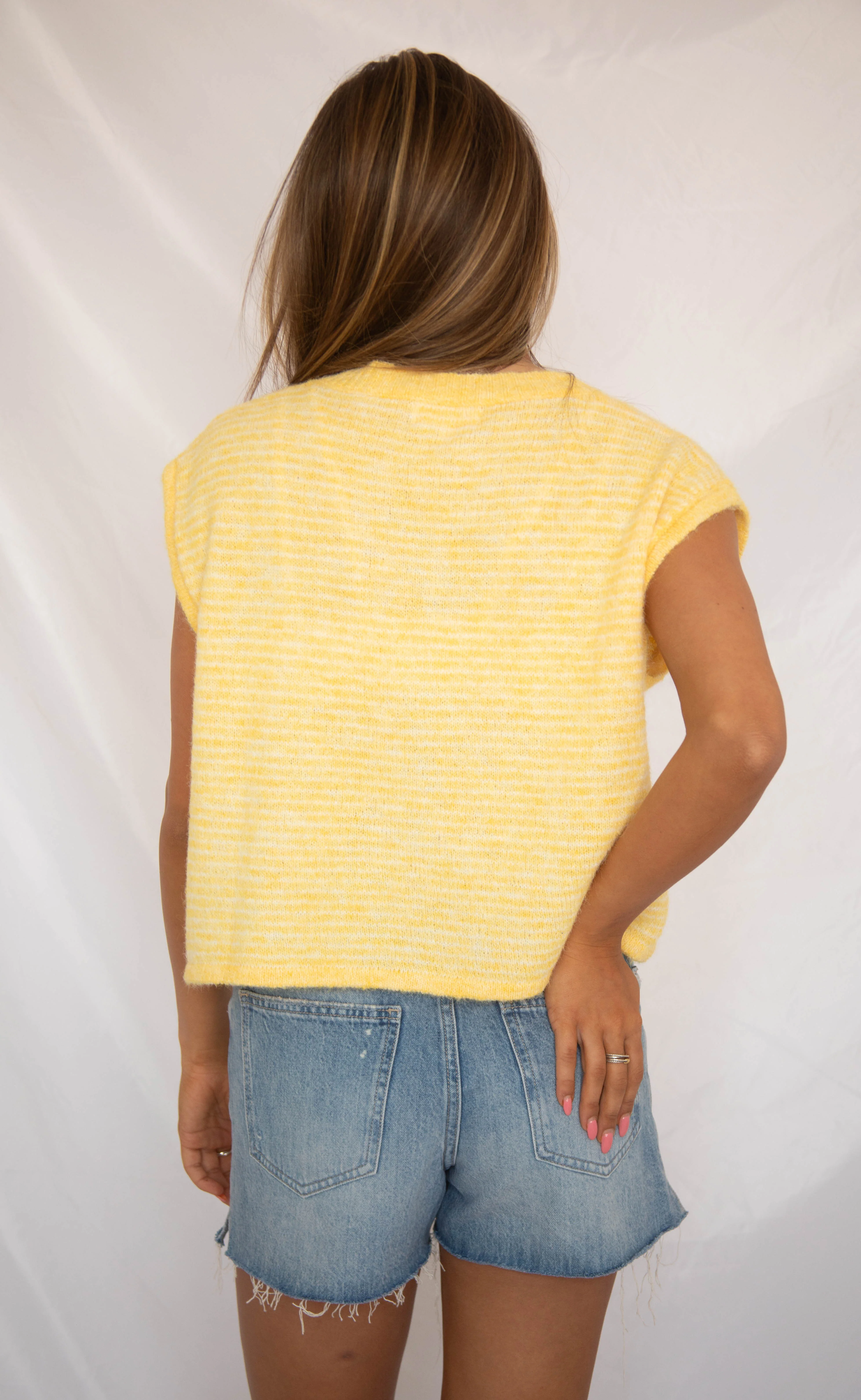 for my whole life sleeveless cardigan - yellow - Image 2
