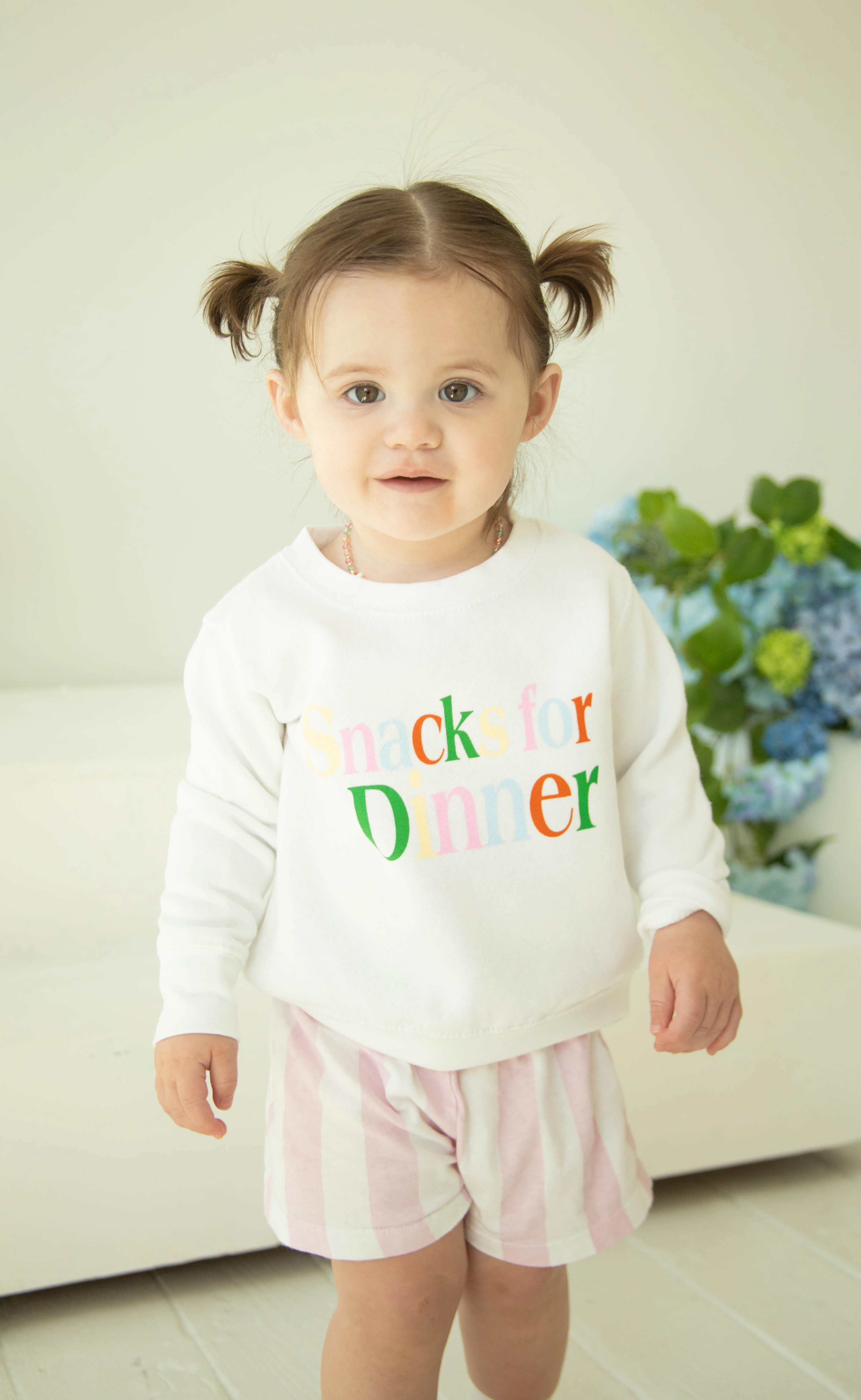friday + saturday: snacks for dinner toddler sweatshirt - Image 3