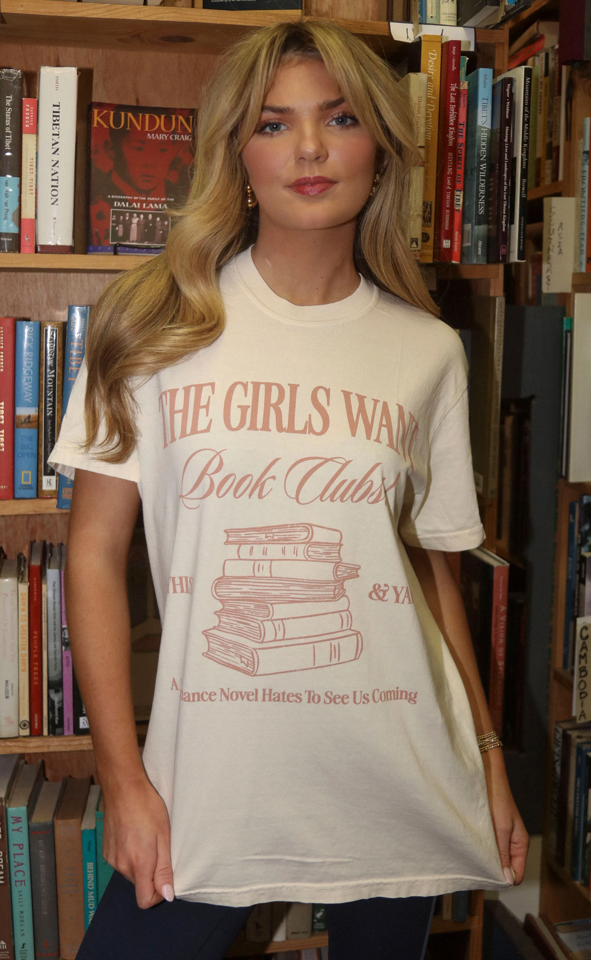 friday + saturday x jo johnson overby: girls want books t shirt - Image 3