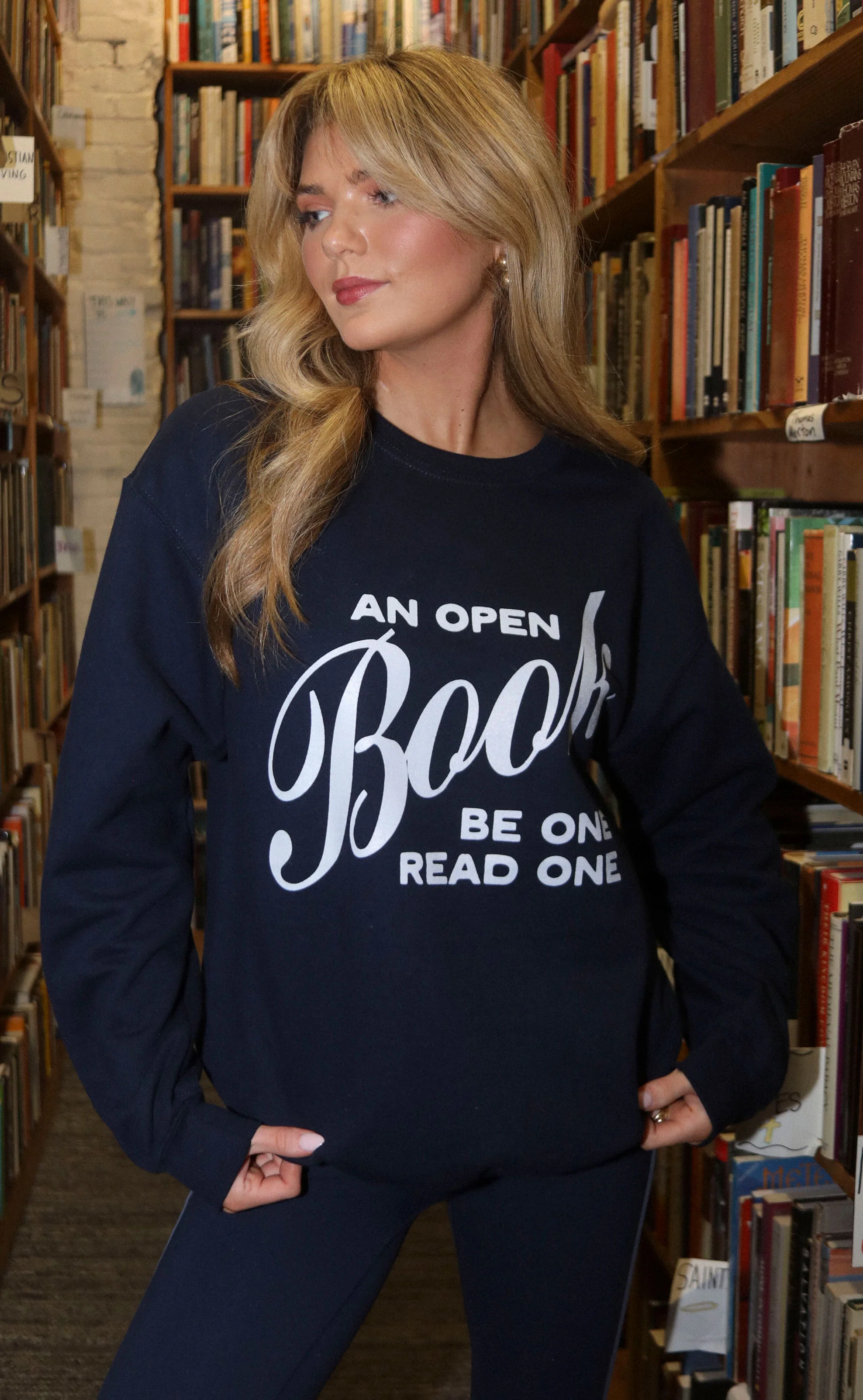 friday + saturday x jo johnson overby: open book sweatshirt - Image 2
