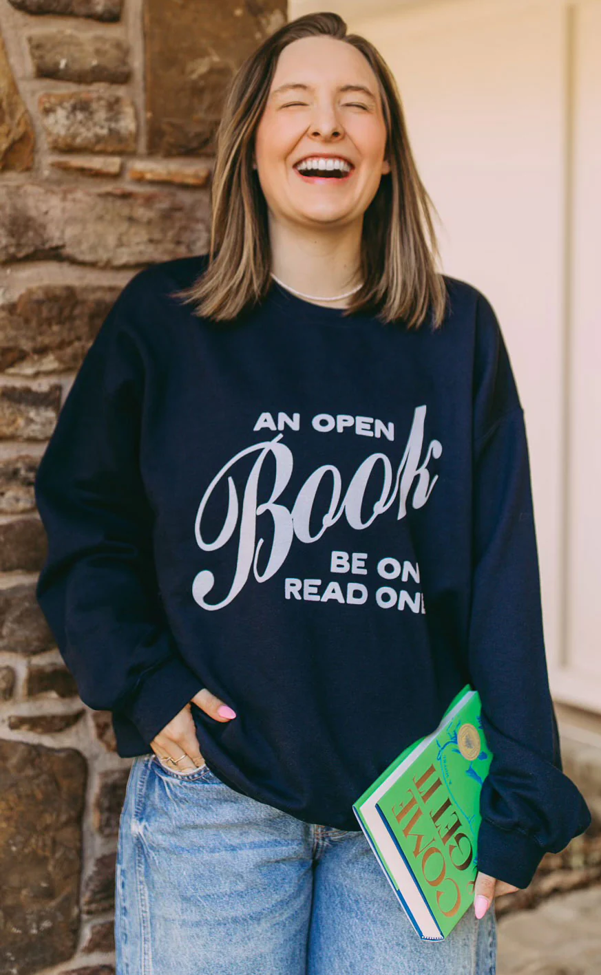 friday + saturday x jo johnson overby: open book sweatshirt - Image 3