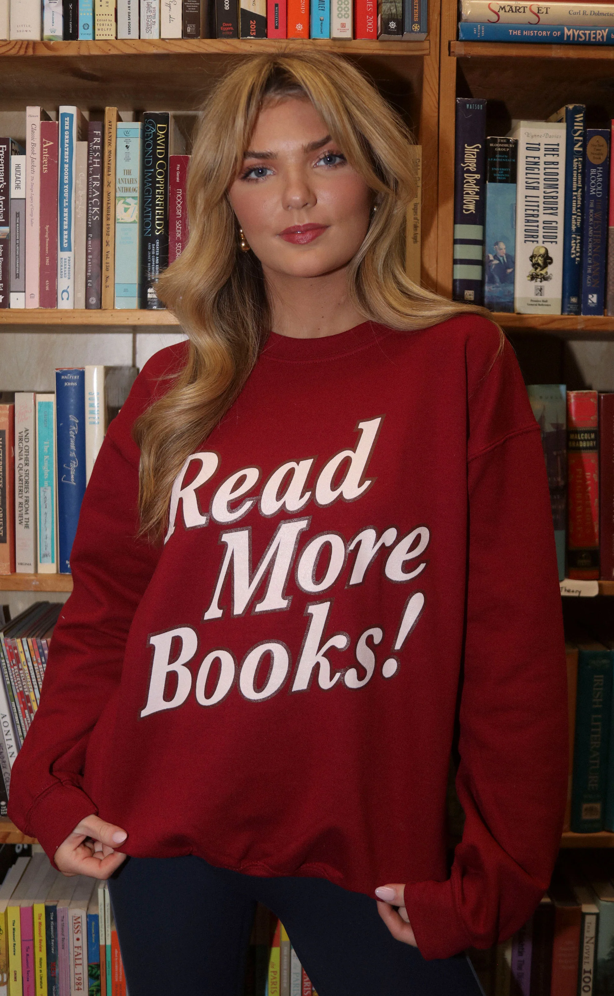 friday + saturday x jo johnson overby: read more books sweatshirt - Image 2
